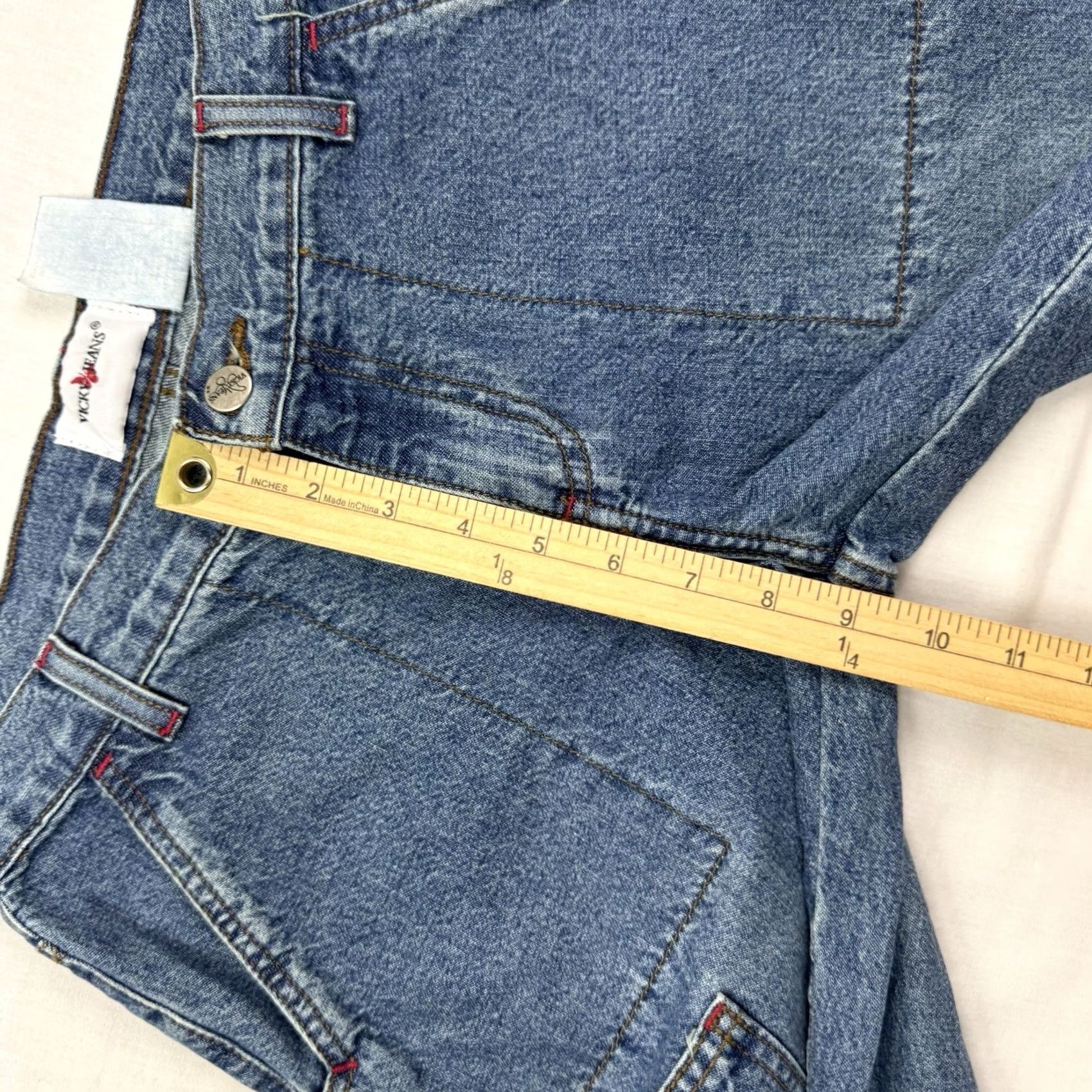 Vintage VINTAGE Vicky Jeans Womens 9 Bootcut Jeans Hipster Hippie Y2K 90s Low Rise Blue Size 30" / US 8 / IT 44 - 7 Thumbnail