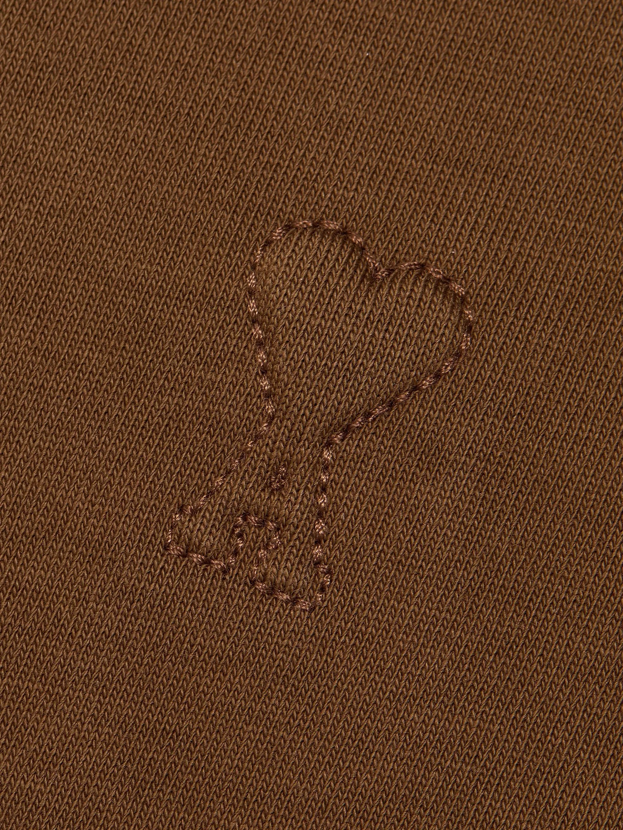 AMI os11x0226 Small Embossed Ami de Coeur T-Shirt in Brown Size US L / EU 52-54 / 3 - 7 Thumbnail