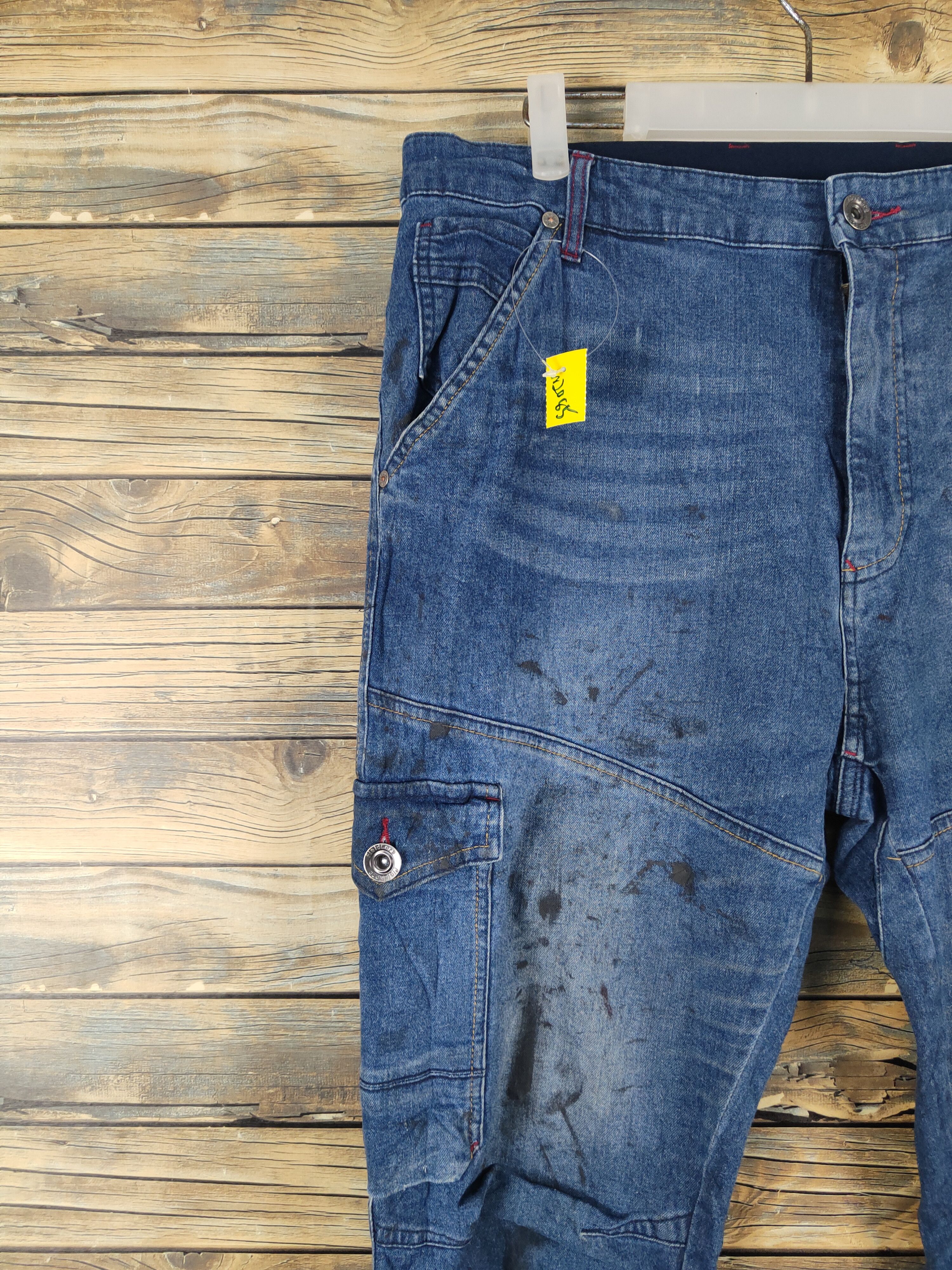 Japanese Brand FieldCore Dark Blue Distressed Ripped denim Jeans #W2085 Size US 36 / EU 52 - 3 Thumbnail