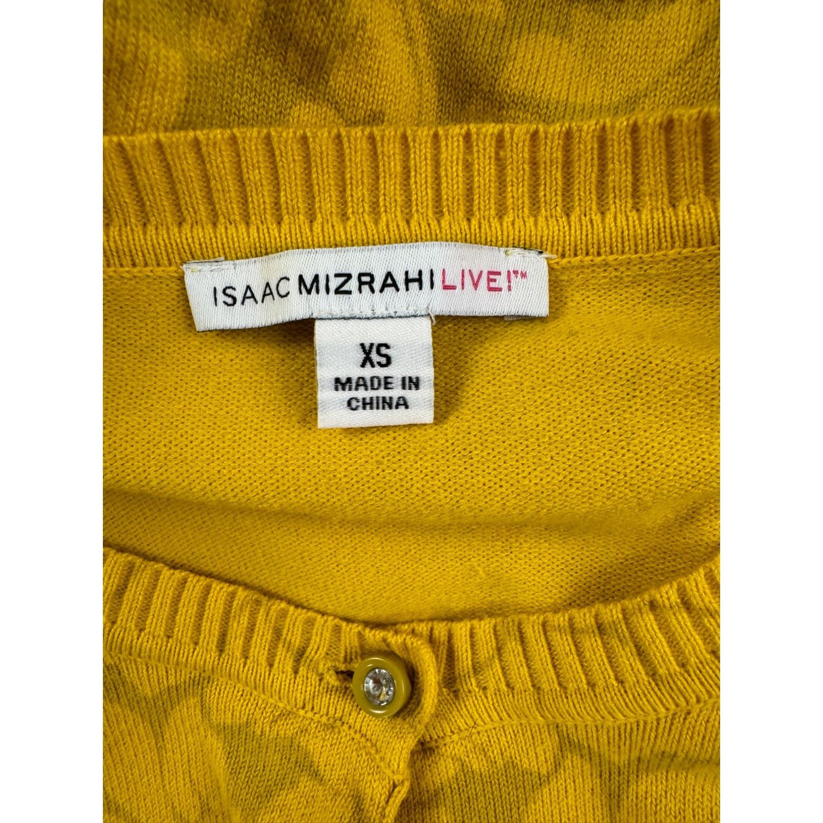 Isaac Mizrahi Isaac Mizrahi Live! Damask Crew Neck Cardigan Gold XS Size XS / US 0-2 / IT 36-38 - 3 Thumbnail
