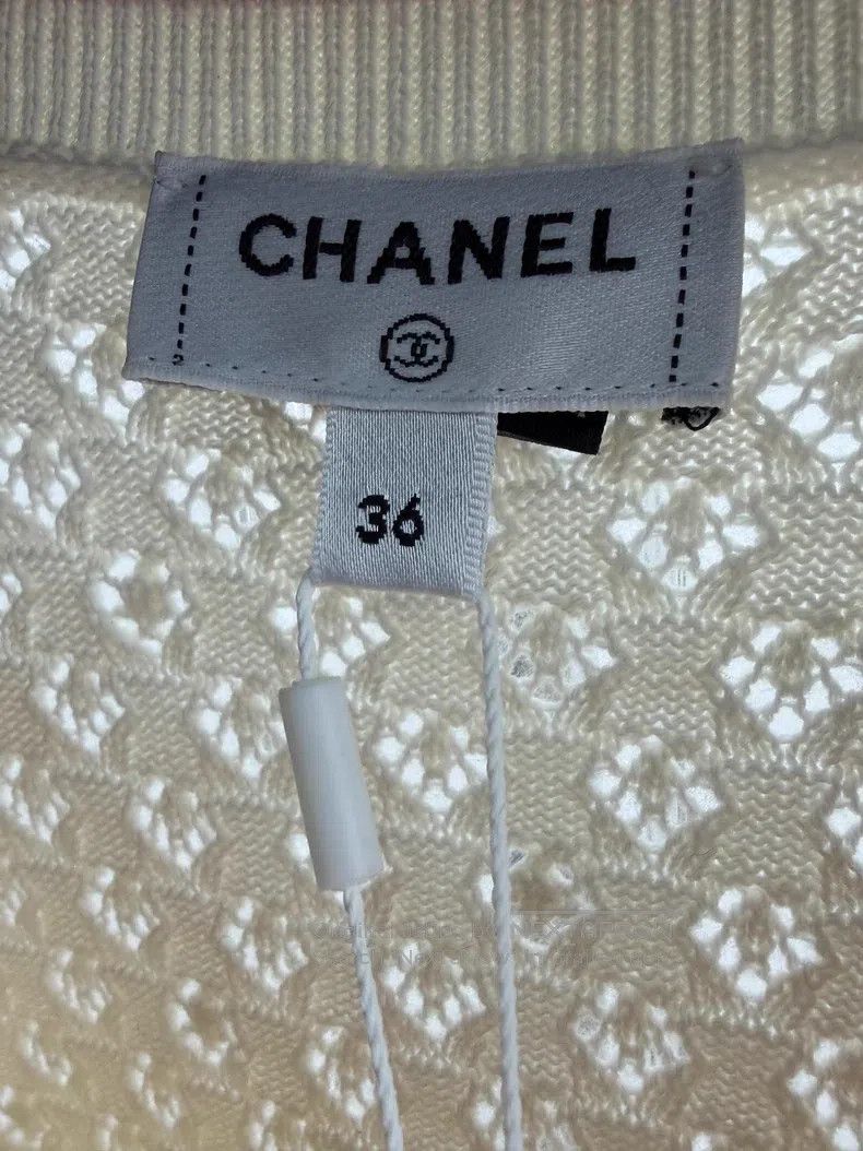 Chanel Chanel White and orange lace knitted cardigan coat Size XS / US 0-2 / IT 36-38 - 5 Thumbnail