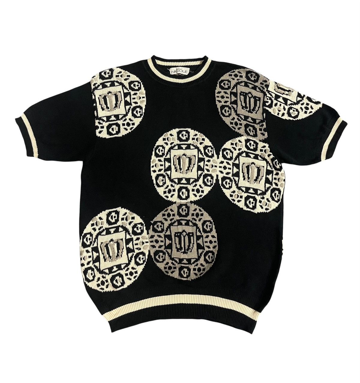 Japanese Brand Vintage Monsieur Nicole ShortSleeve Knit Size L / US 10 / IT 46 - 1 Thumbnail