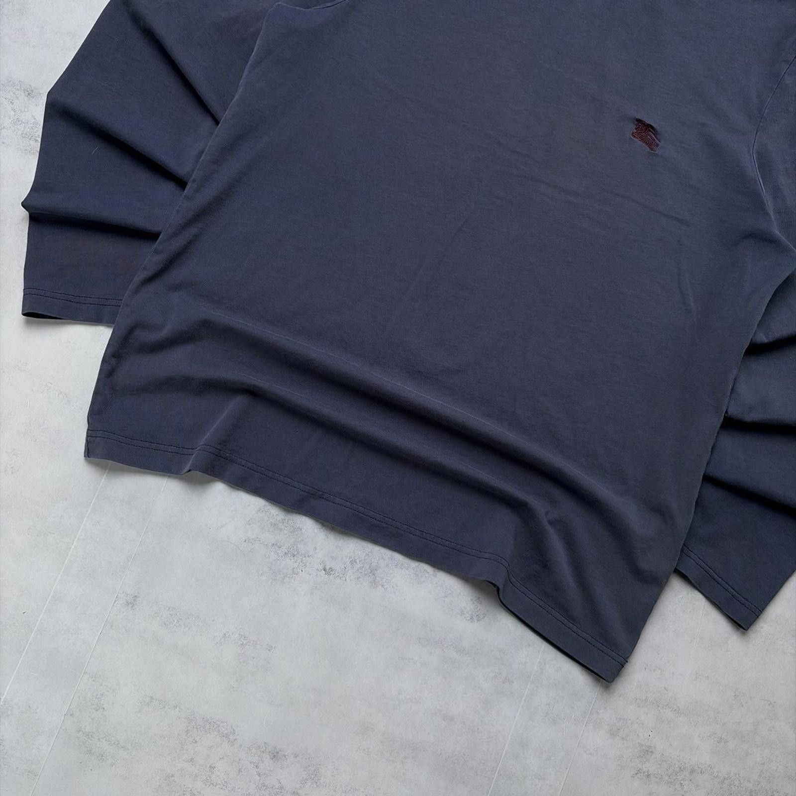 Other Y2K Navy Burberry Brit Long Sleeve Logo T-Shirt Size L / US 10 / IT 46 - 4 Thumbnail