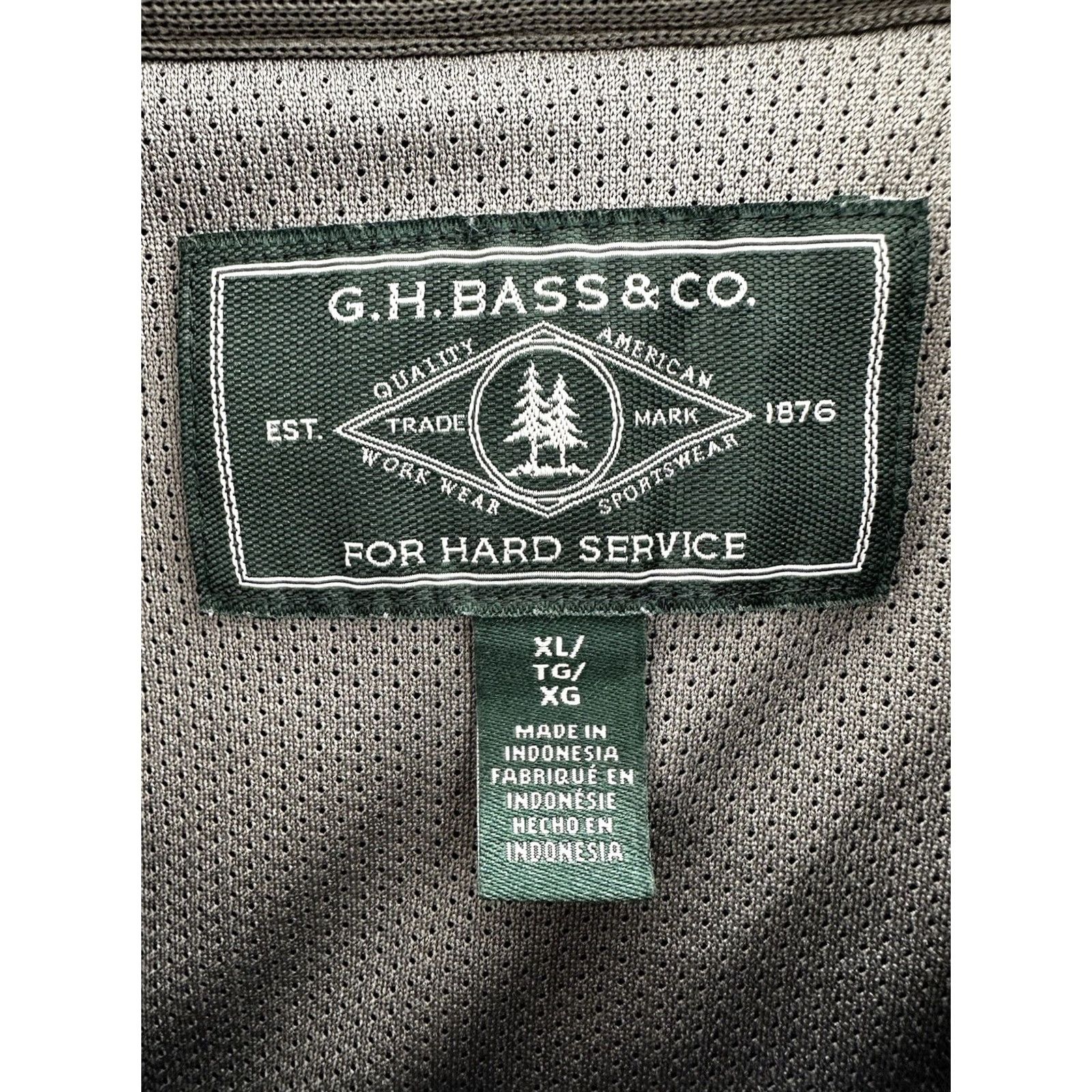 Vintage G.H Bass & Co Mens Sweater XL Blue Gray Fleece 1/4 Button Up Pullover Hoodie Size US XL / EU 56 / 4 - 5 Thumbnail