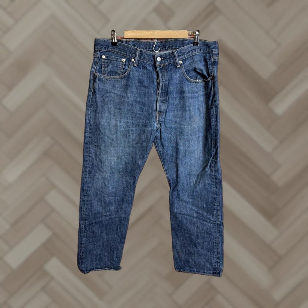 Levi's Levi's Men's 501 Original Straight Jeans Dark Wash 38x30 Denim Cotton Button 38 Regular Blue Inseam 30 Men Size US 38 / EU 54 - 1 Thumbnail