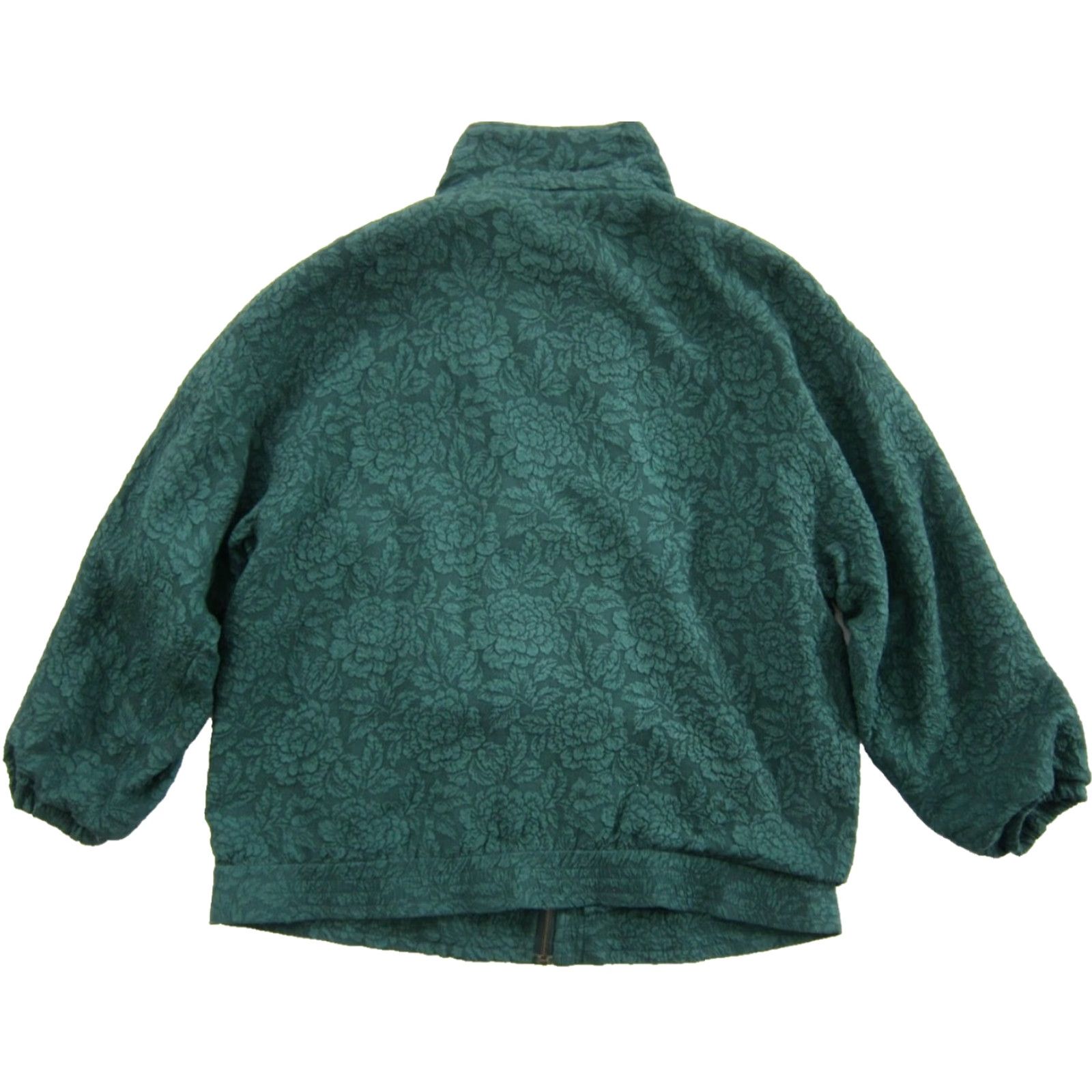 Greats VINTAGE Great Cavalier St Paul 100% Silk Green Mock Neck Jacket Women XL Size XL / US 12-14 / IT 48-50 - 2 Thumbnail
