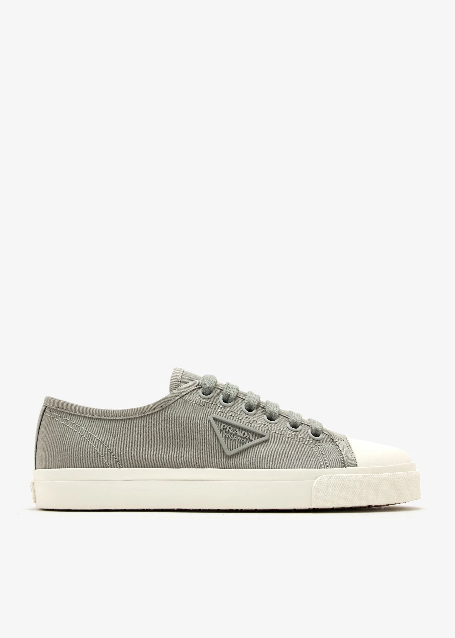 Prada o1mt1gz0526 Cotton Gabardine Sneakers in Grey/White Size US 8 / EU 41 - 1 Thumbnail