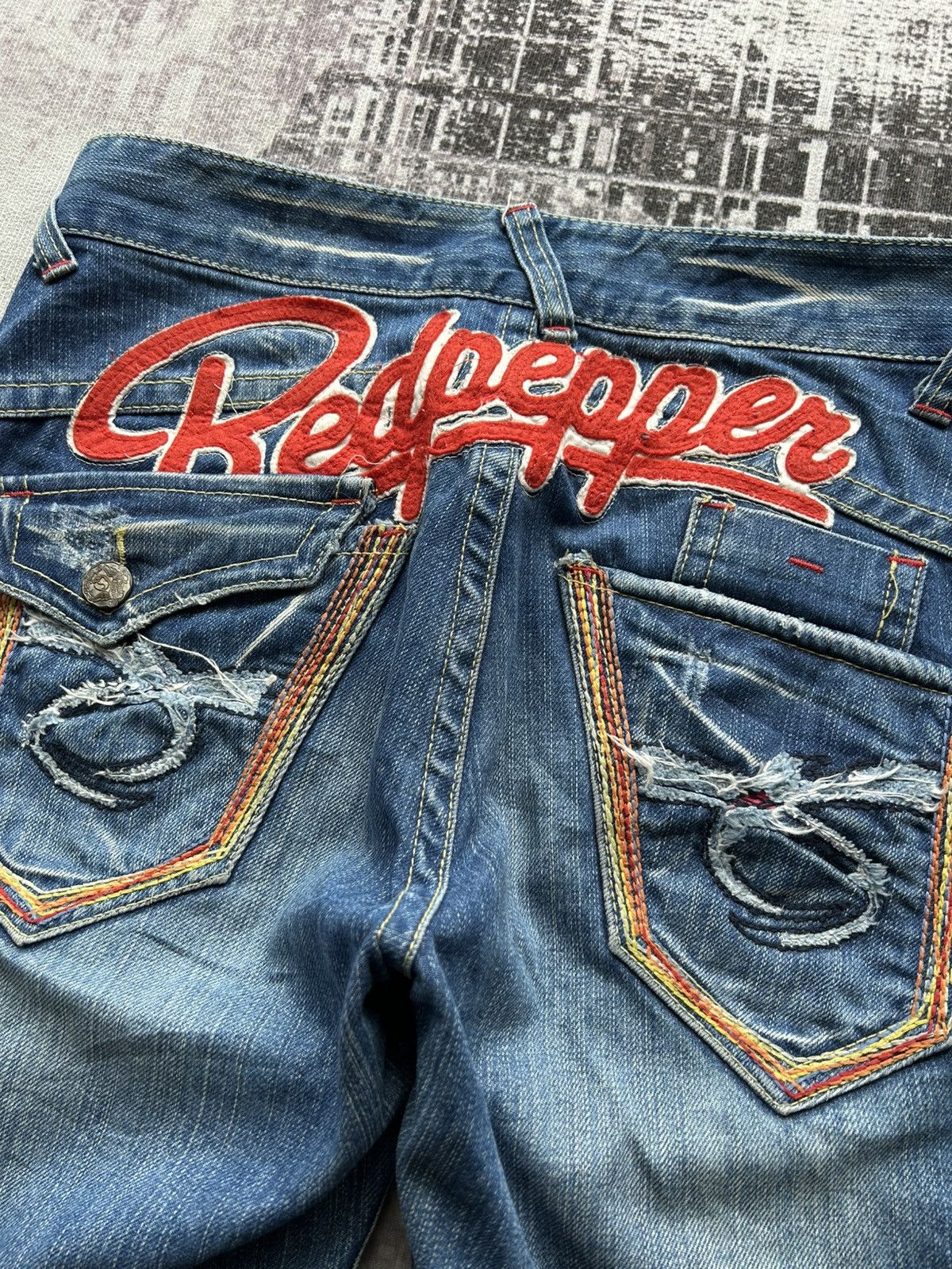 Ed Hardy Red Pepper Punk Embroidrey Jeans Size US 32 / EU 48 - 11 Thumbnail