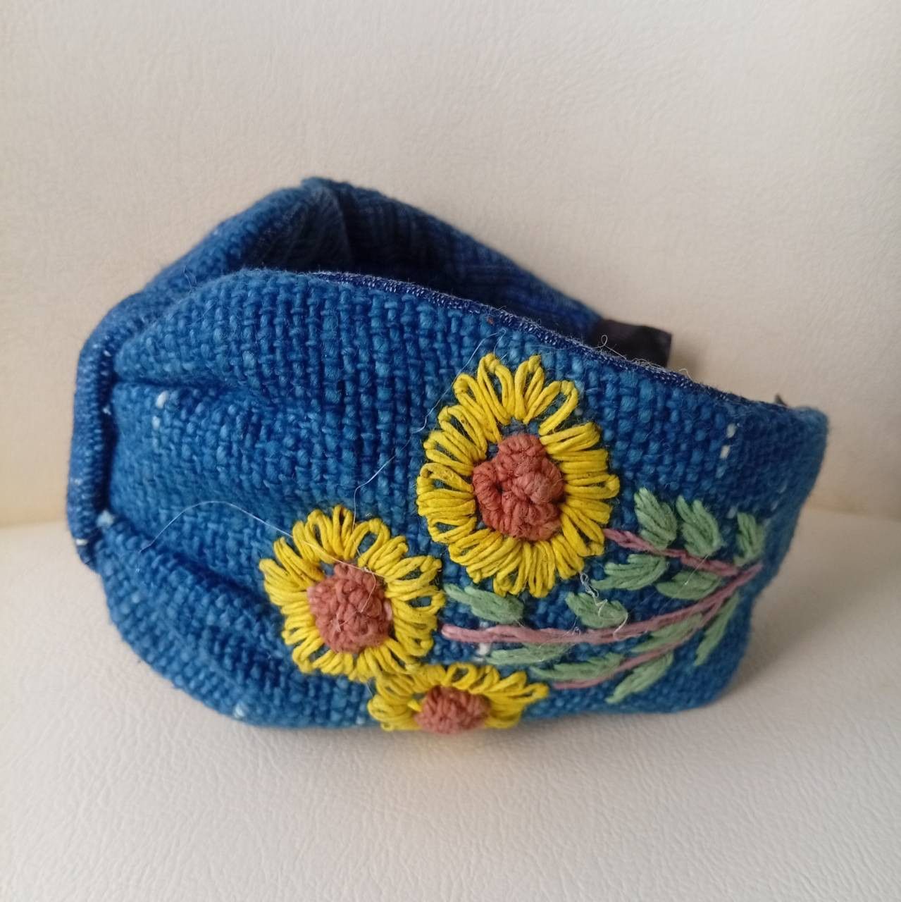 Other HEADBAND HAND-EMBROIDERED FLOWER NATURAL INDIGO Size ONE SIZE - 2 Thumbnail