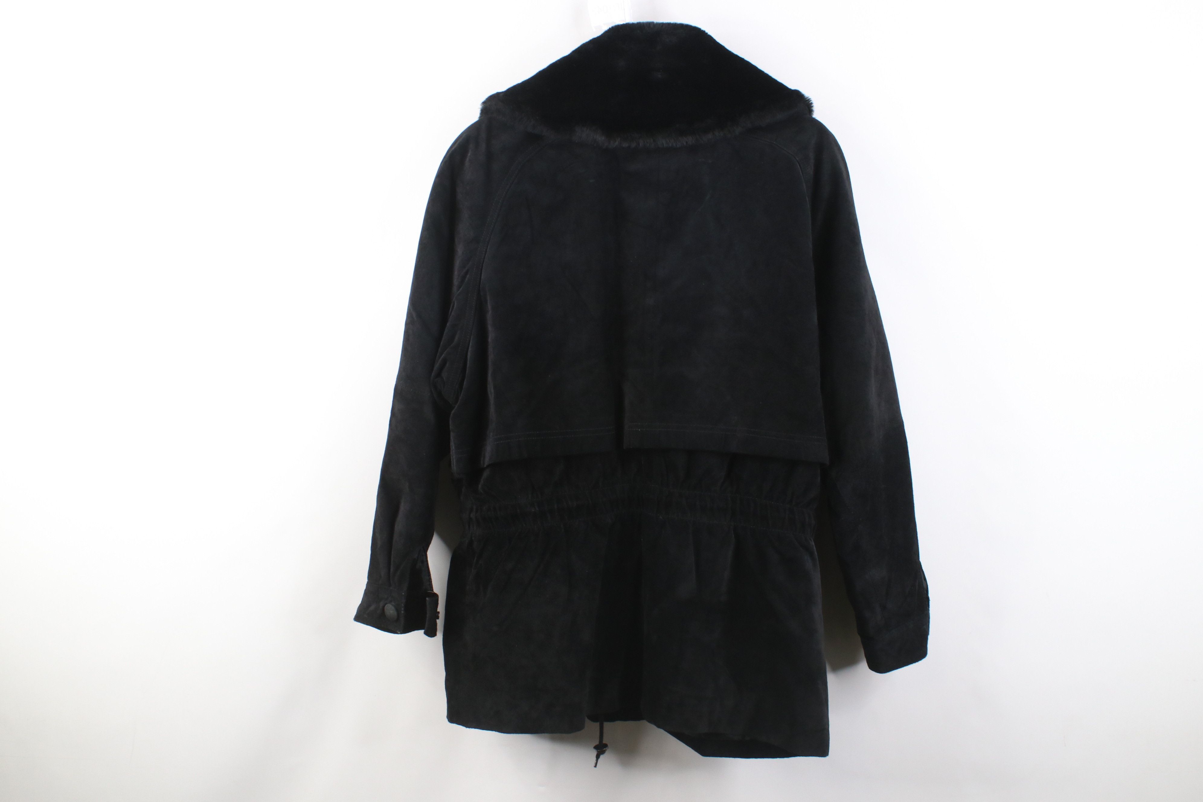 Vintage Vintage 90s Streetwear Suede Leather Double Breasted Jacket Size L / US 10 / IT 46 - 14 Thumbnail