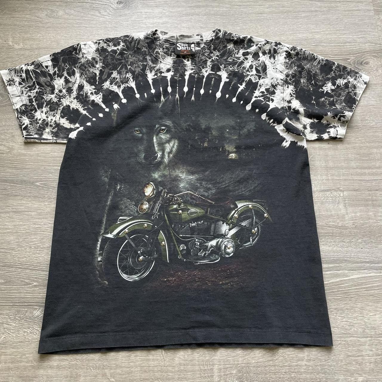 JNCO × Vintage Vintage Y2K Skull Shirtz Affliction Wolf Biker Graphic Tee Size US L / EU 52-54 / 3 - 1 Thumbnail