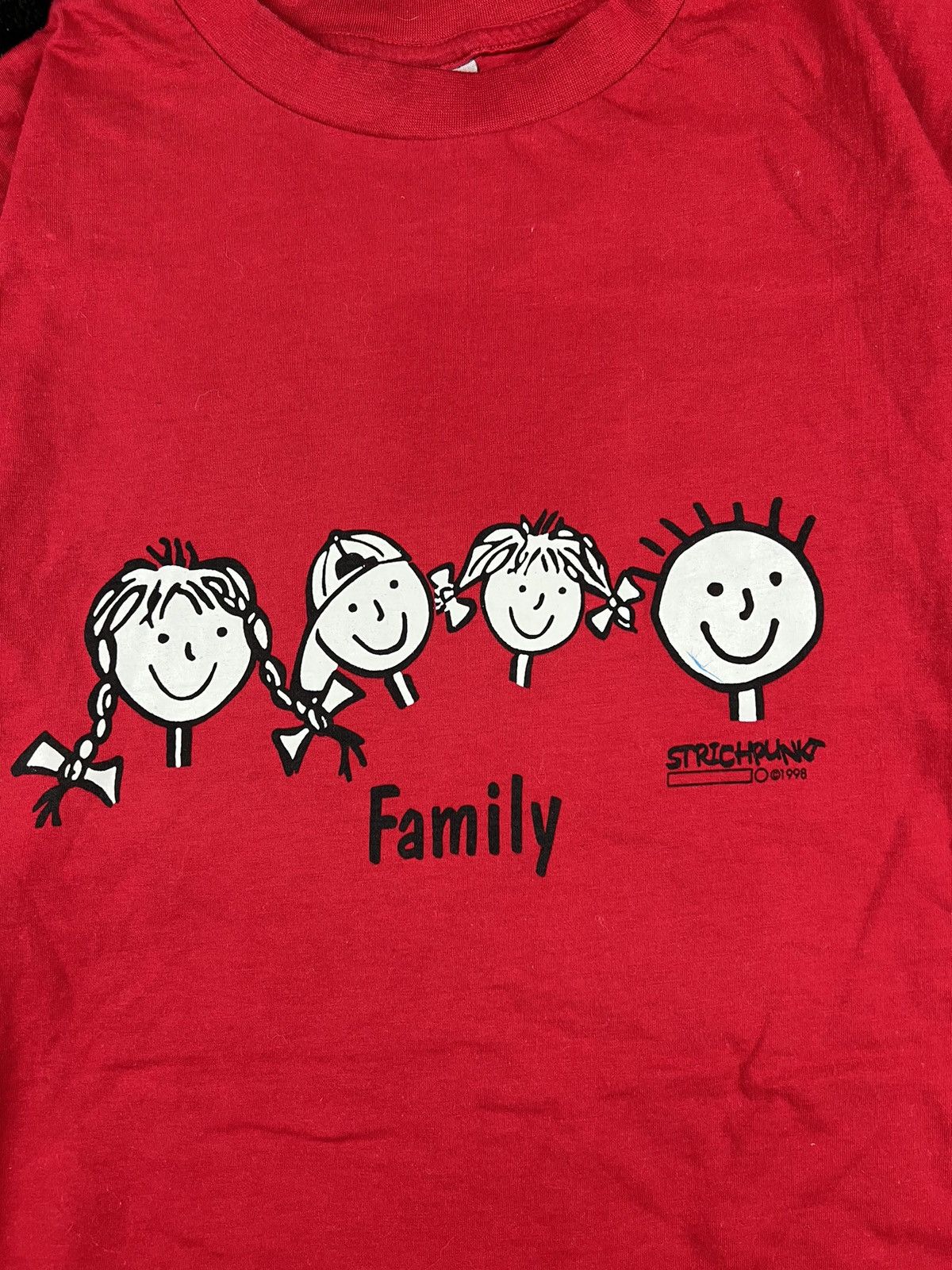 Vintage Vintage 1998 Srtichpunkt Germany Family Y2K Faded Tee Shirt Size US L / EU 52-54 / 3 - 5 Thumbnail