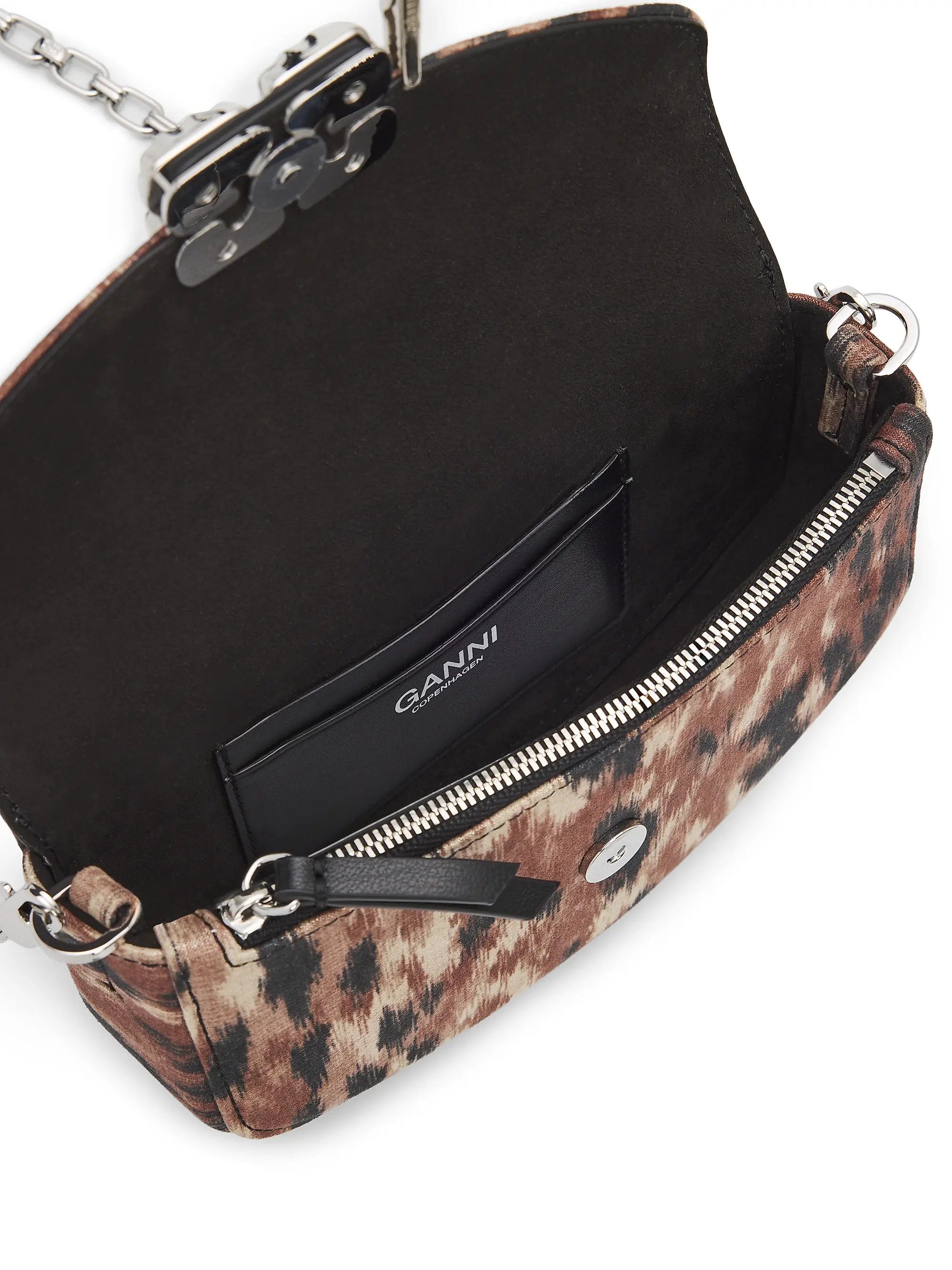Ganni os11x0526 Size: OS / Lulu Blurred Leopard Wallet-On-Chain Size ONE SIZE - 4 Thumbnail