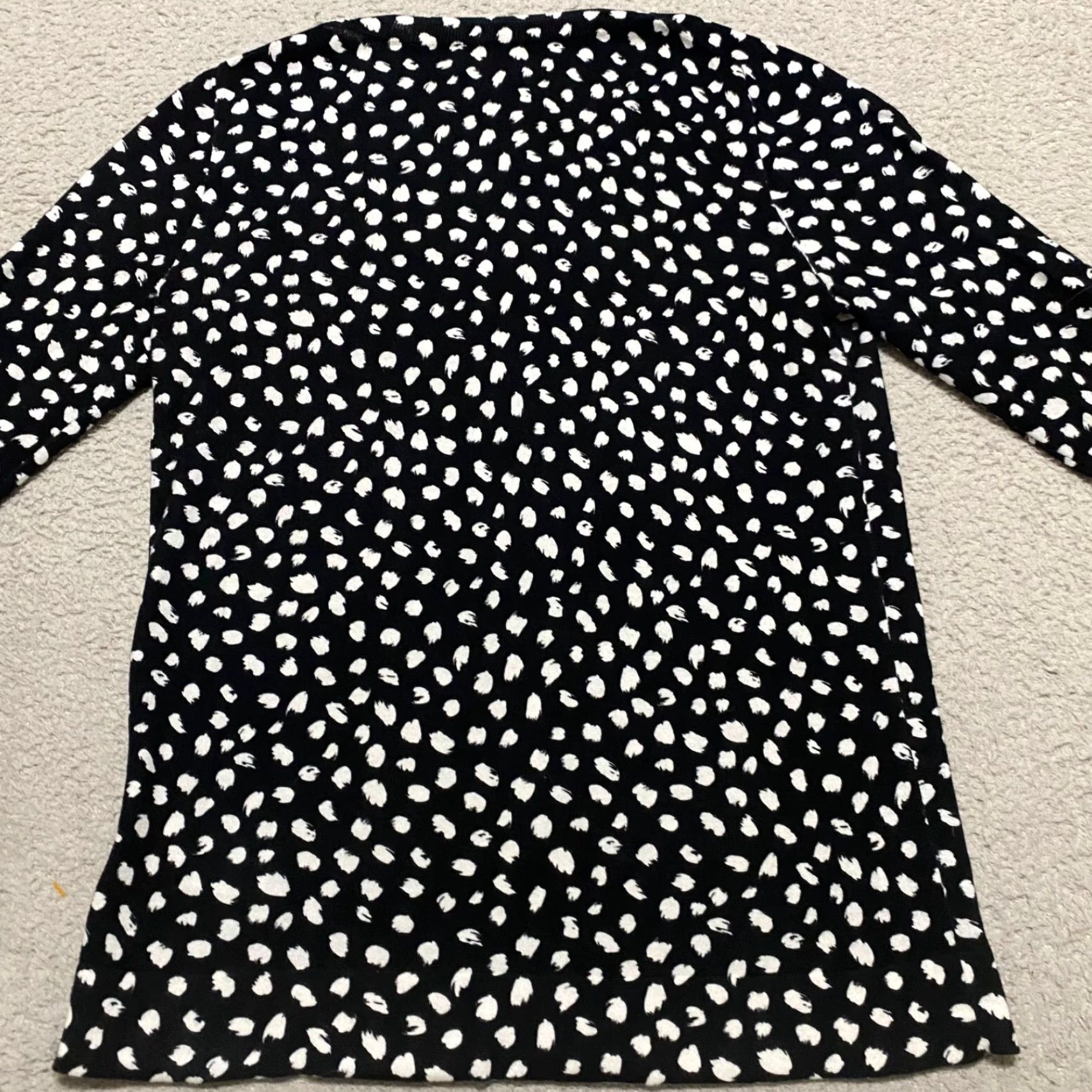 J.Crew J. Crew Womens Small Sweater Black Geometric L/S 100% Cotton Teddie Lightweight Size S / US 4 / IT 40 - 6 Thumbnail
