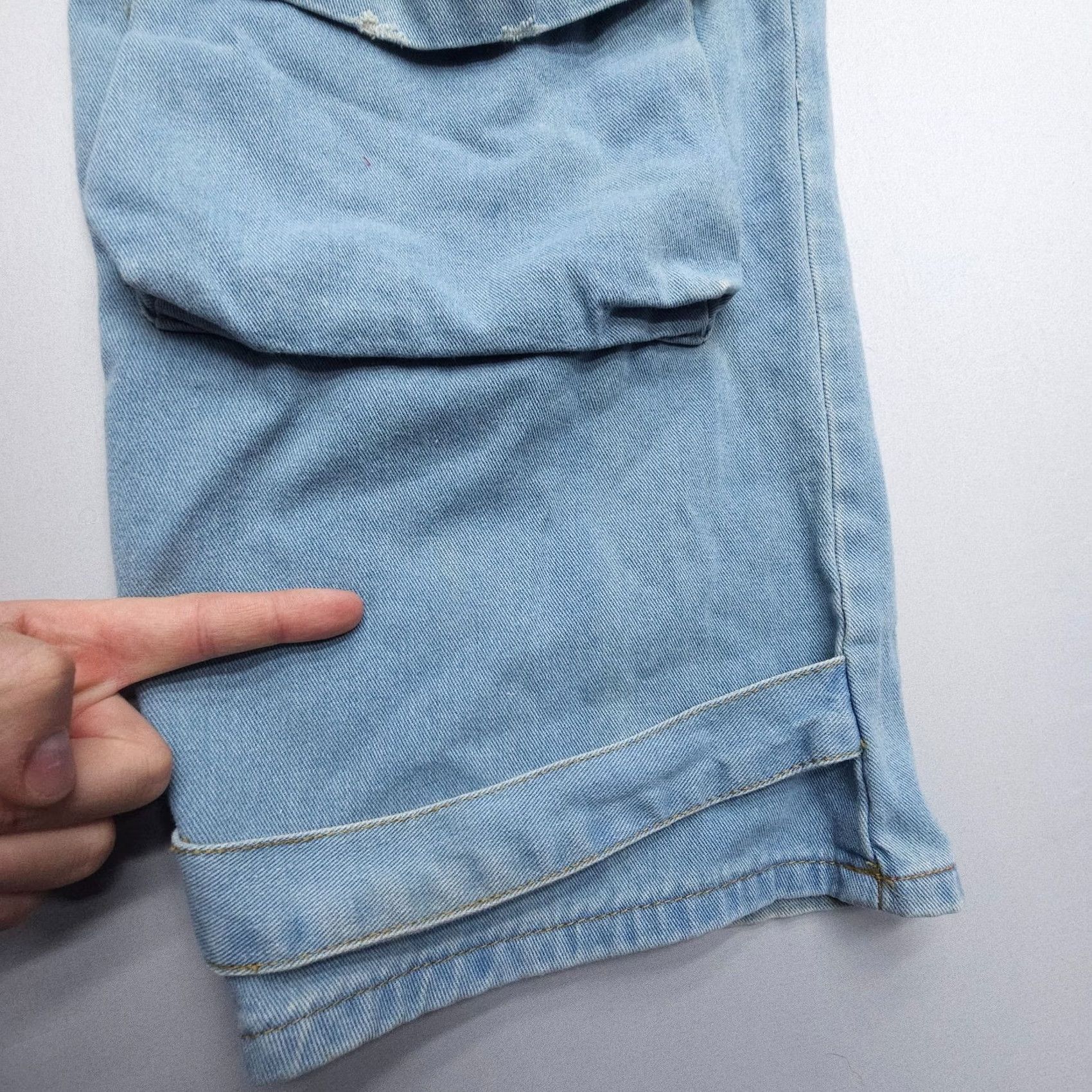 Vintage N.1 LA Wide Leg Baggy Cargo Jeans Size Medium (28x29") High Rise Barrel Street Size 32" / US 10 / IT 46 - 7 Thumbnail