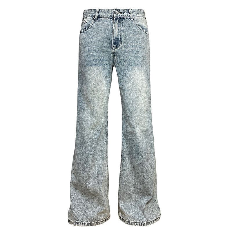 Vintage Retro Loose-Fit Distressed Washed Wide-Leg Flared Jeans Size US 32 / EU 48 - 1 Thumbnail