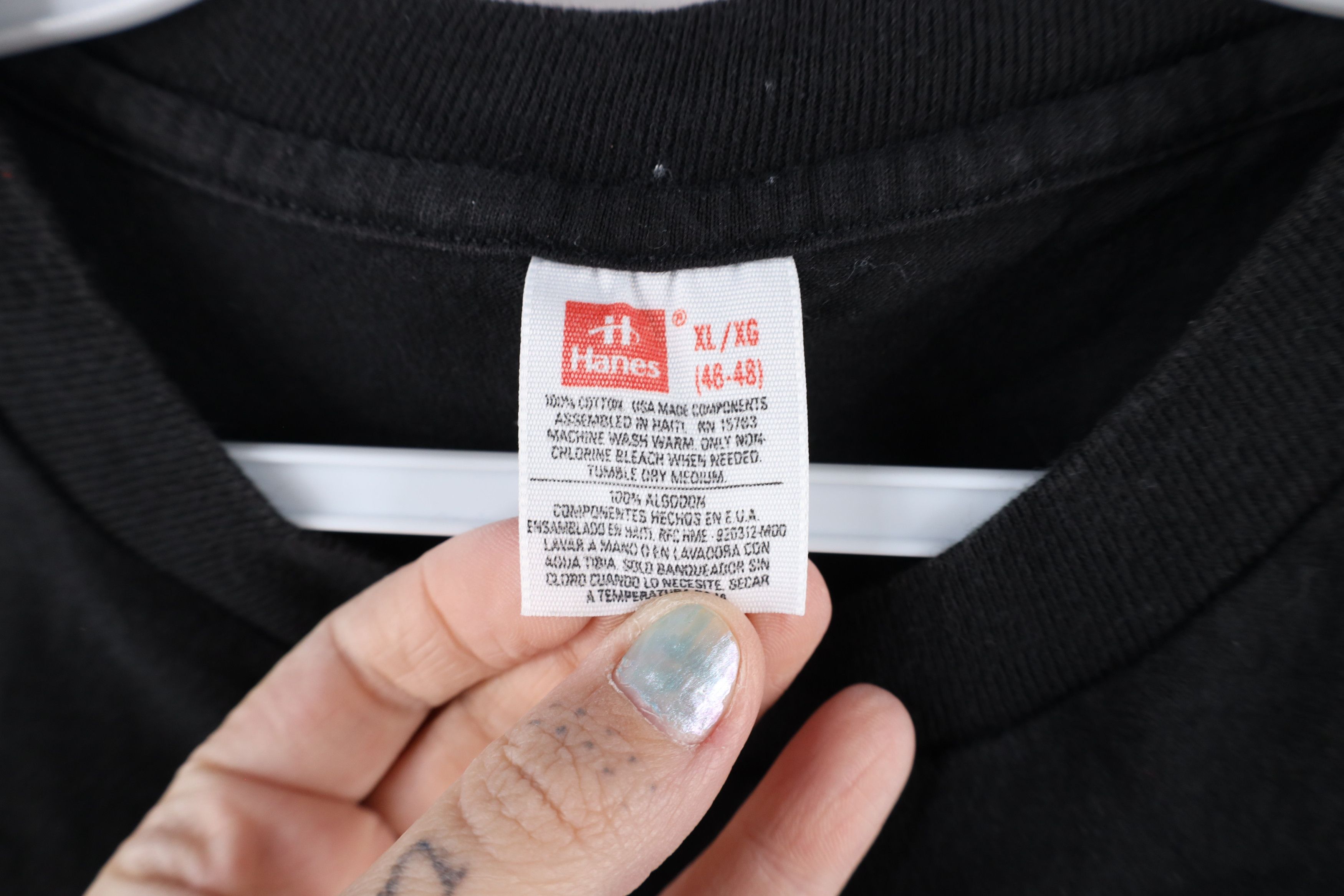 Vintage Vintage 90s Streetwear Blank Pocket T-Shirt Black Cotton Size US XL / EU 56 / 4 - 5 Thumbnail