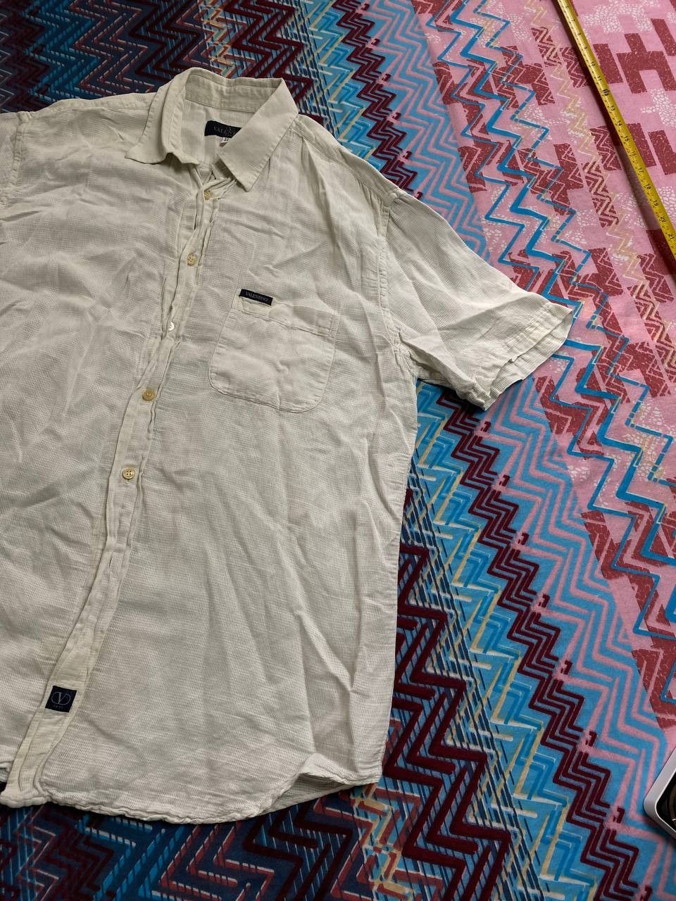 Valentino × Vintage Vintage Valentino Light Blue Pocket Logo Button Up Shirt Size US XL / EU 56 / 4 - 15 Thumbnail