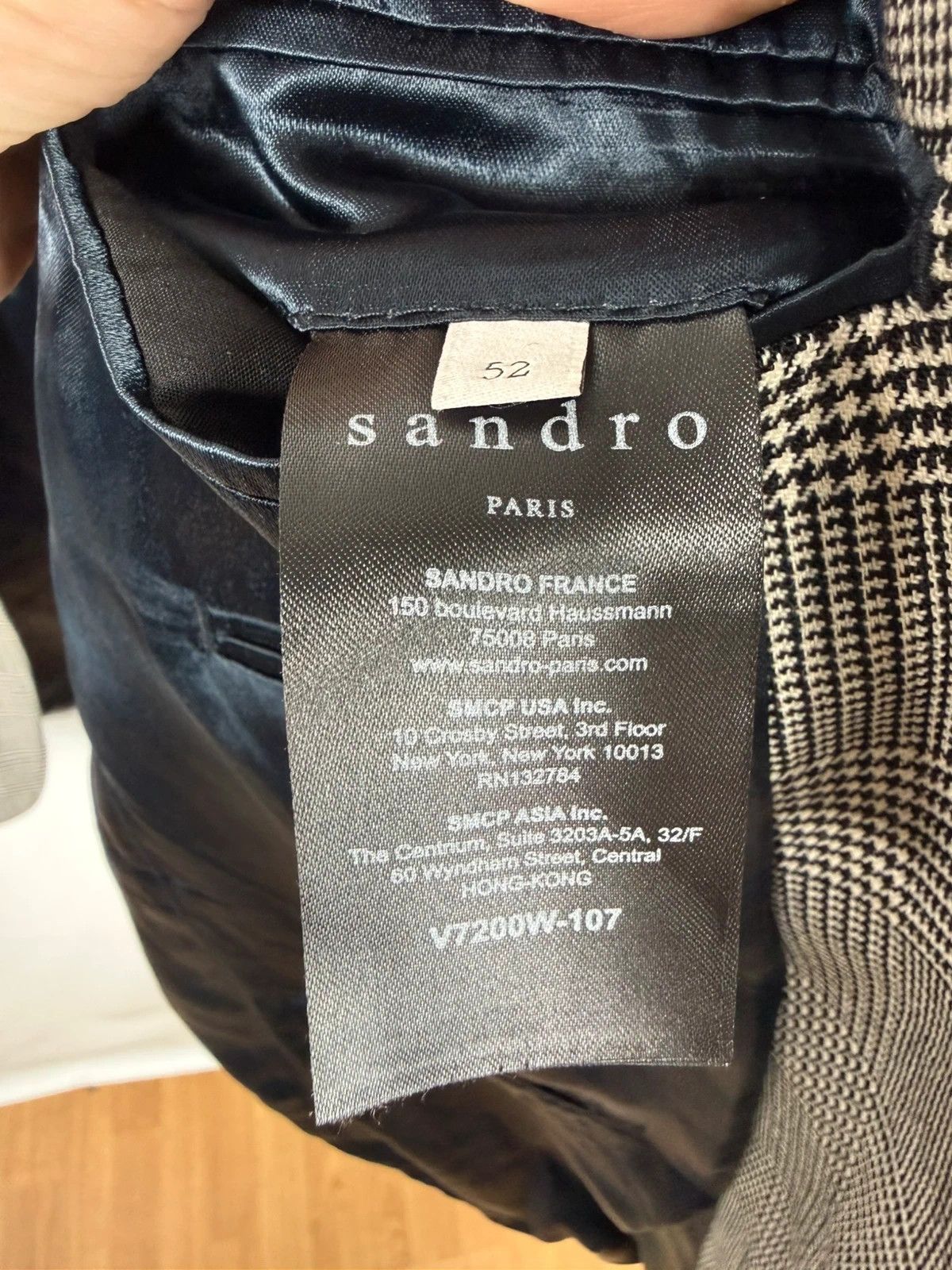 Sandro Sandro Prince Of Wales Checked Wool Suit Size 42R - 11 Thumbnail