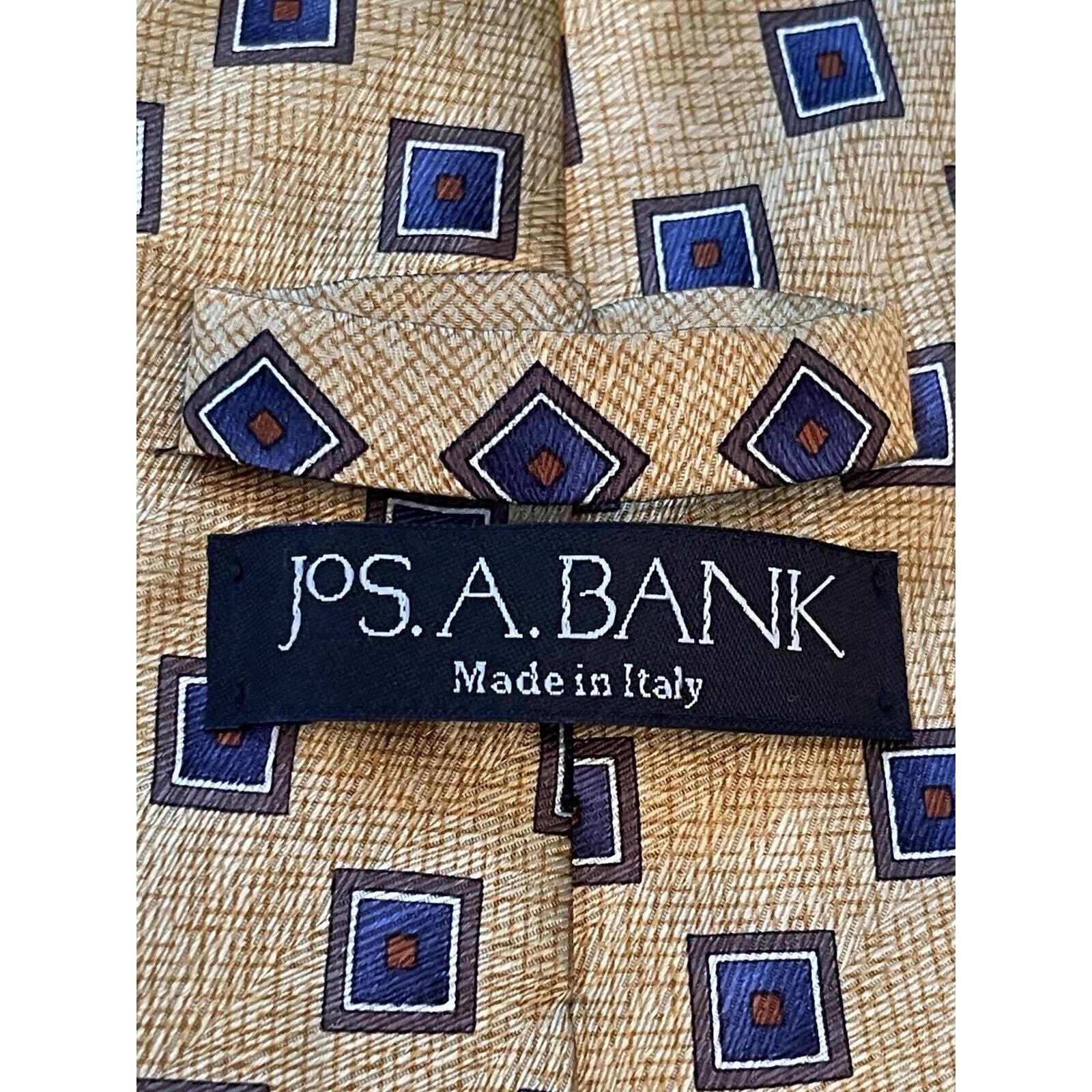 Jos. A. Bank Jos. A. Bank Gold Blue Men’s Neck Tie Made In Italy Size ONE SIZE - 8 Thumbnail