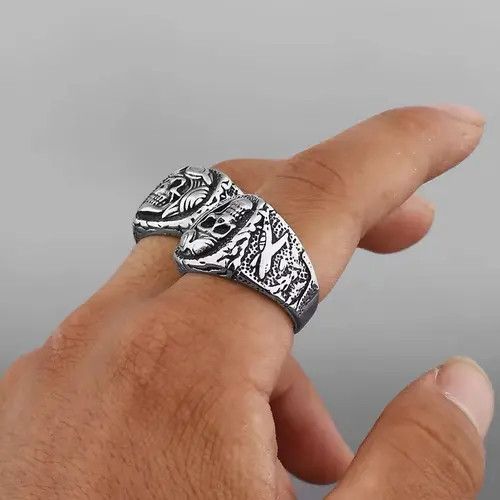 Jewelry Ishiguro x natsu Gothic Skull Ring ( size 8 to 14 ) Size ONE SIZE - 4 Thumbnail