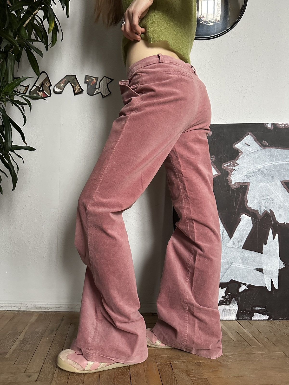 Japanese Brand × Seditionaries Glamour Y2K 2000s Flared Wide Leg Velvet Corduroy Pants Size 30" / US 8 / IT 44 - 4 Thumbnail