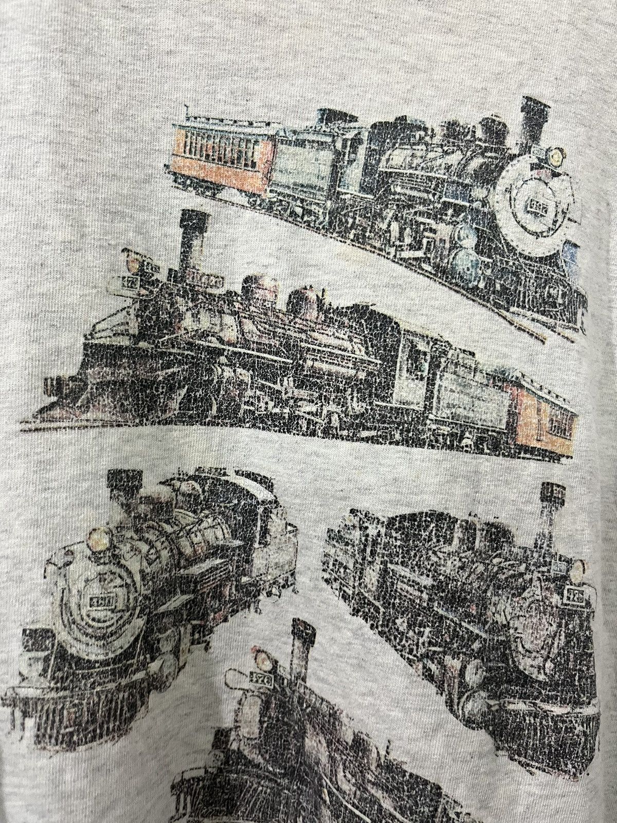 Vintage Vintage 90s Oversized Art Steampunk Train Photo Tee Size US XL / EU 56 / 4 - 3 Thumbnail