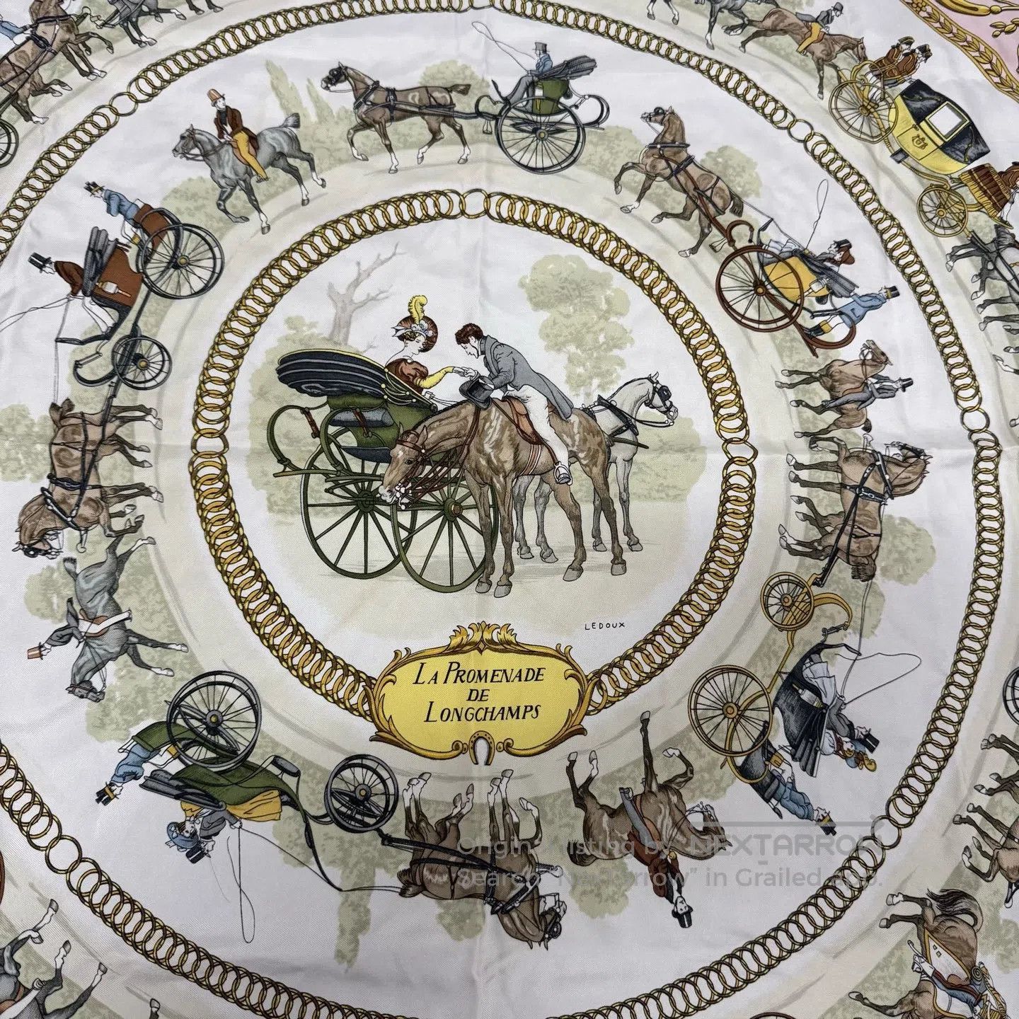 Hermes Hermes Pink carriage silk scarf| Size ONE SIZE - 3 Thumbnail