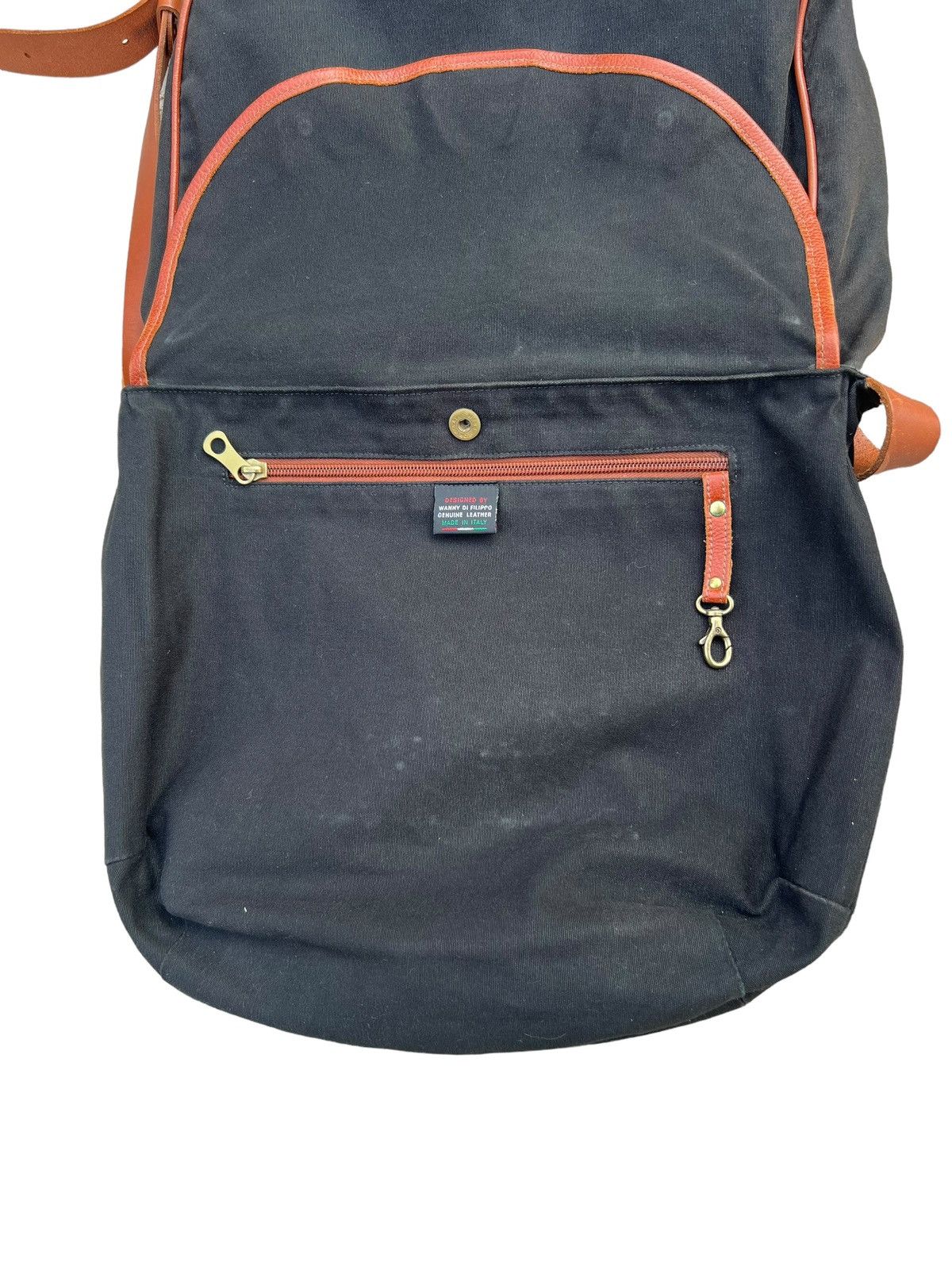 Il Bisonte × Leather Vintage il Bisonte Black Cotton Leather Messenger Bag Size ONE SIZE - 14 Thumbnail