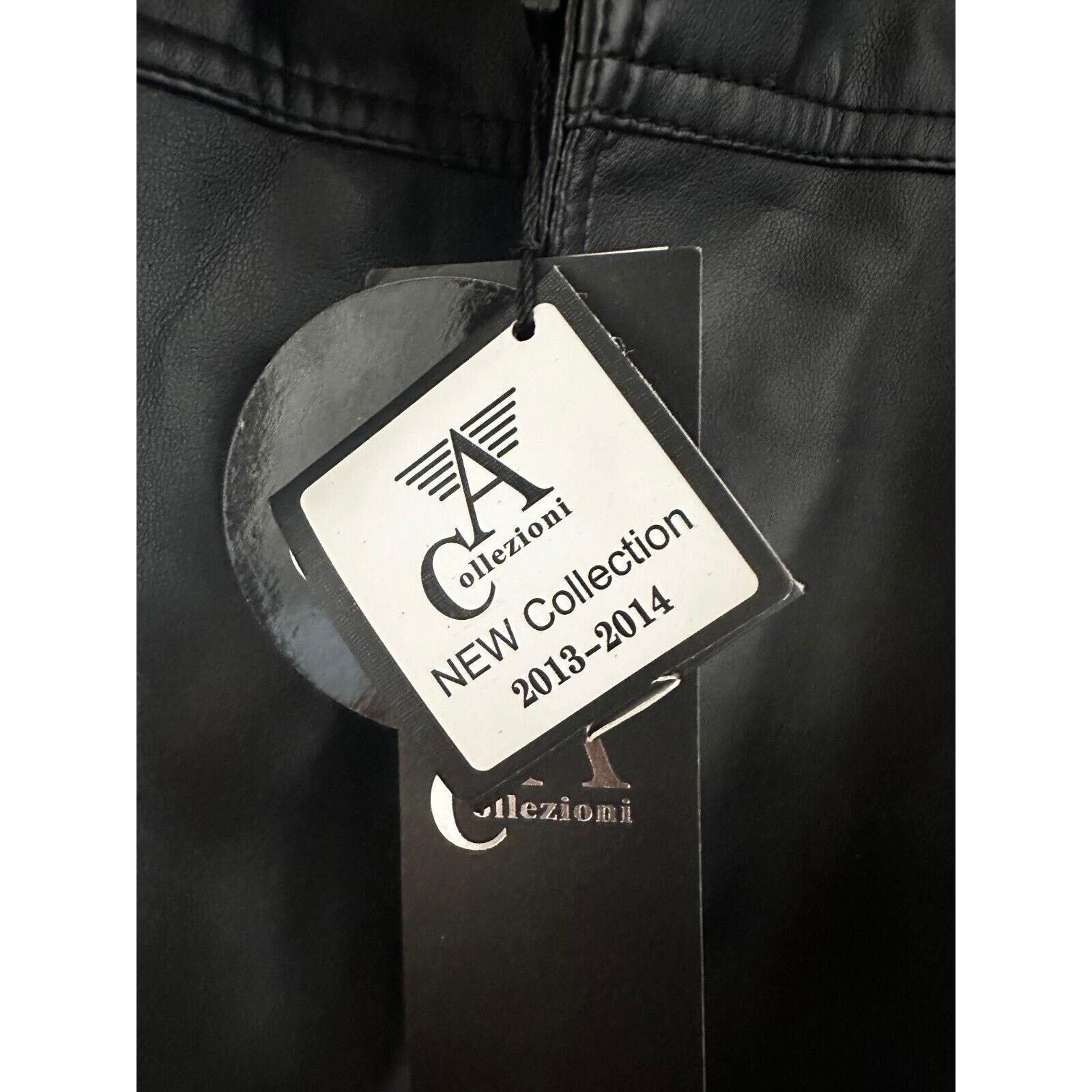 Armani Collezioni Collezioni Black Faux Leather Mid-Length Jacket NWT Mens M/L Size US M / EU 48-50 / 2 - 16 Thumbnail