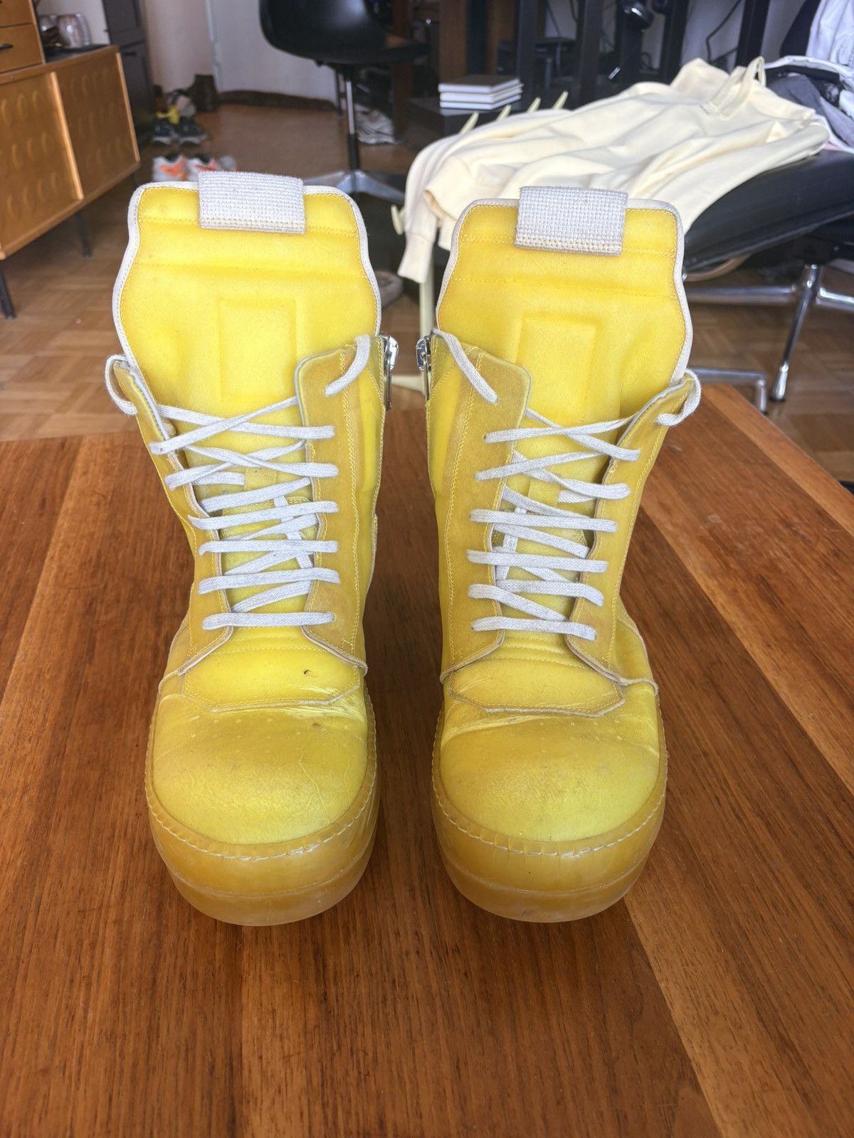 Rick Owens Rick Owens Geobaskets - Yellow Size US 11 / EU 44 - 2 Thumbnail