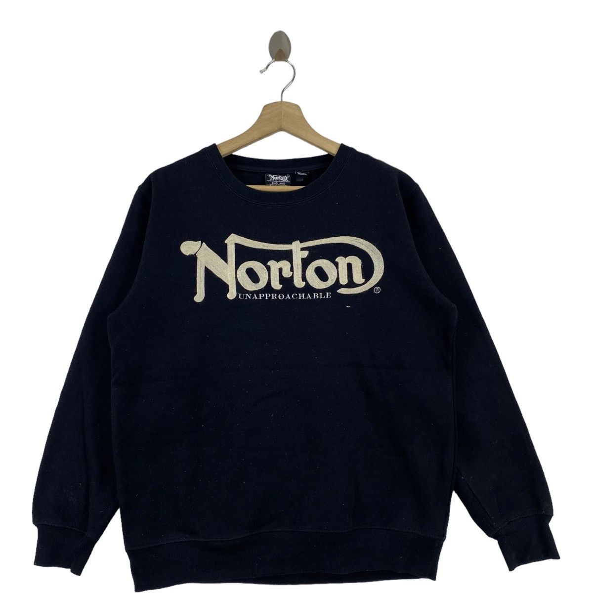 image of Norton England Embroidered Brand Black Sweatshirt, Men's (Size Medium)