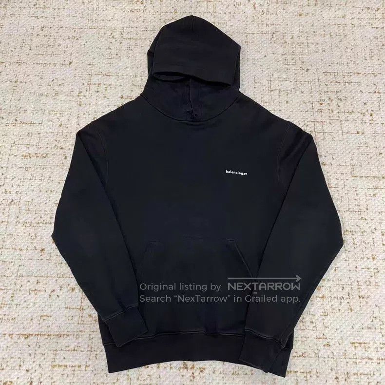Balenciaga Balenciaga Black Small Letter Hoodie Size US XS / EU 42 / 0 - 1 Thumbnail