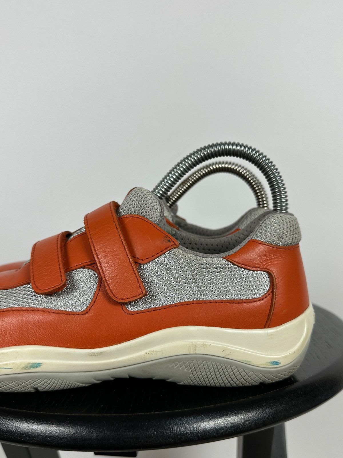 Prada Vintage Prada America’s Cup Orange Leather Sneakers Size US 5 / IT 35 - 4 Thumbnail