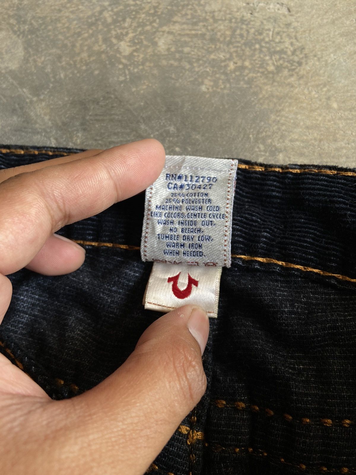 True Religion Vintage flare corduroy pant, made in USA