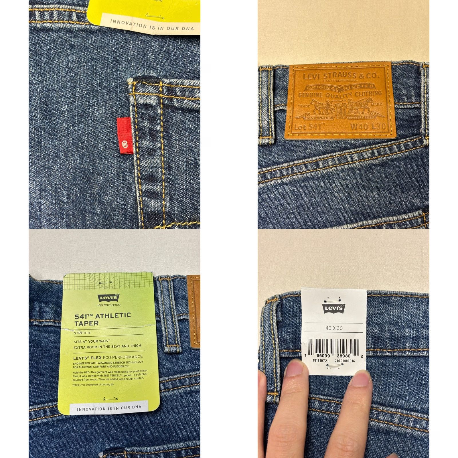 Levi's Levi's Premium 541 Jeans Straight Medium Wash Blue 40x30 Mens Big & Tall Regular Stretch Denim 5-Pocket Logo 40 in Waist Size US 40 / EU 56 - 8 Thumbnail