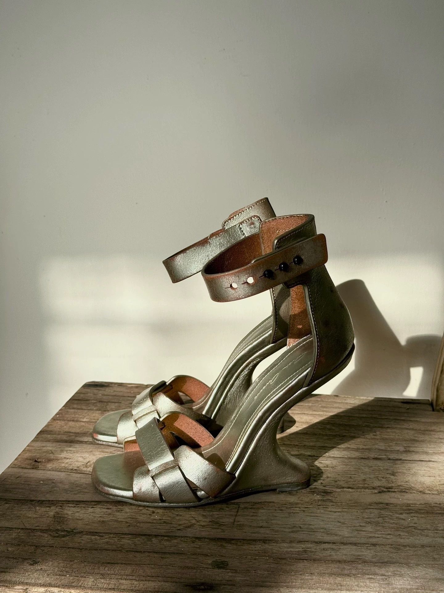 Rick Owens RickOwens 17ss Distressed Asymmetric Heels EU35 New Size US 4.5 / IT 34.5 - 1 Thumbnail
