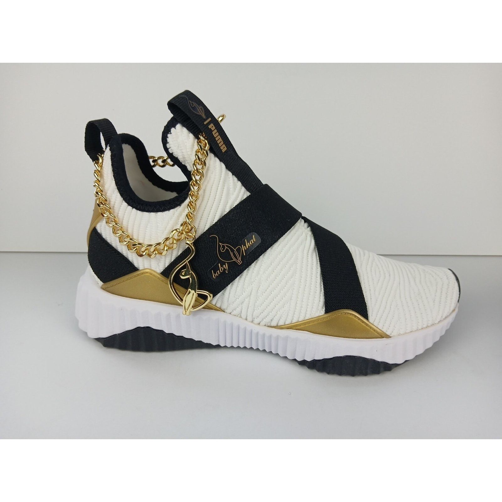 Puma Puma Baby Phat X Defy Mid Women Sz 6.5 White/Blk Shoes Size US 6.5 / IT 36.5 - 17 Thumbnail