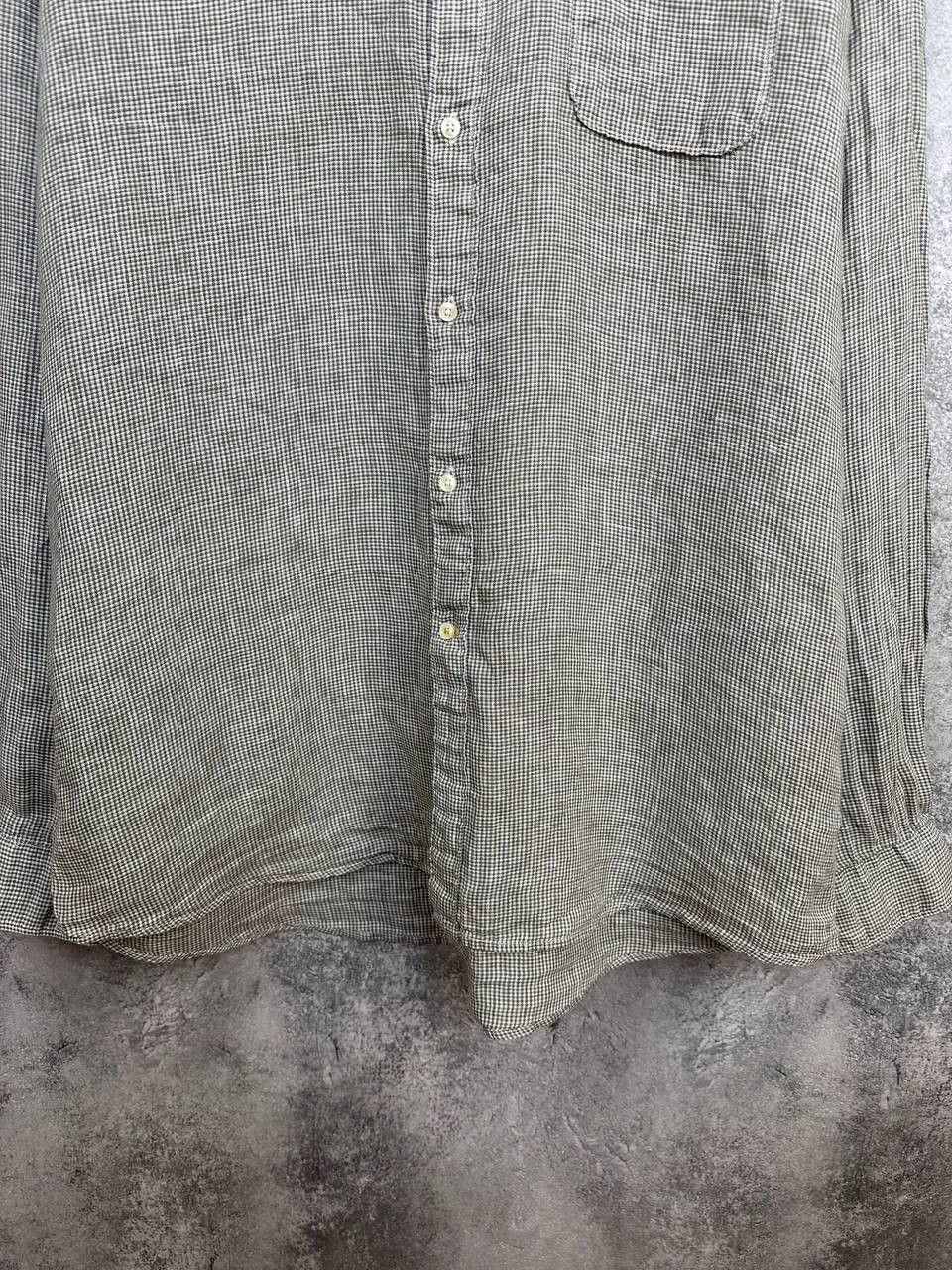 Barbour Barbour 100% Linen Tailored Fit Button-Down Shirt Check Size US XL / EU 56 / 4 - 7 Thumbnail