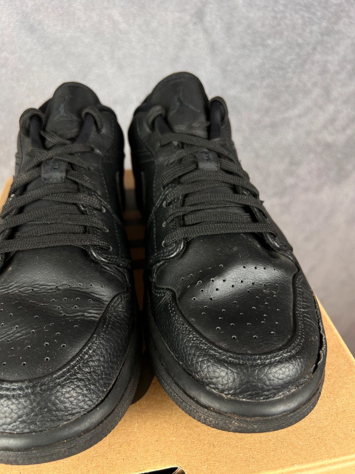 Jordan Brand × Nike Nike Air Jordan 1 low black sneakers jump man tripple black Size US 8 / IT 38 - 6 Thumbnail