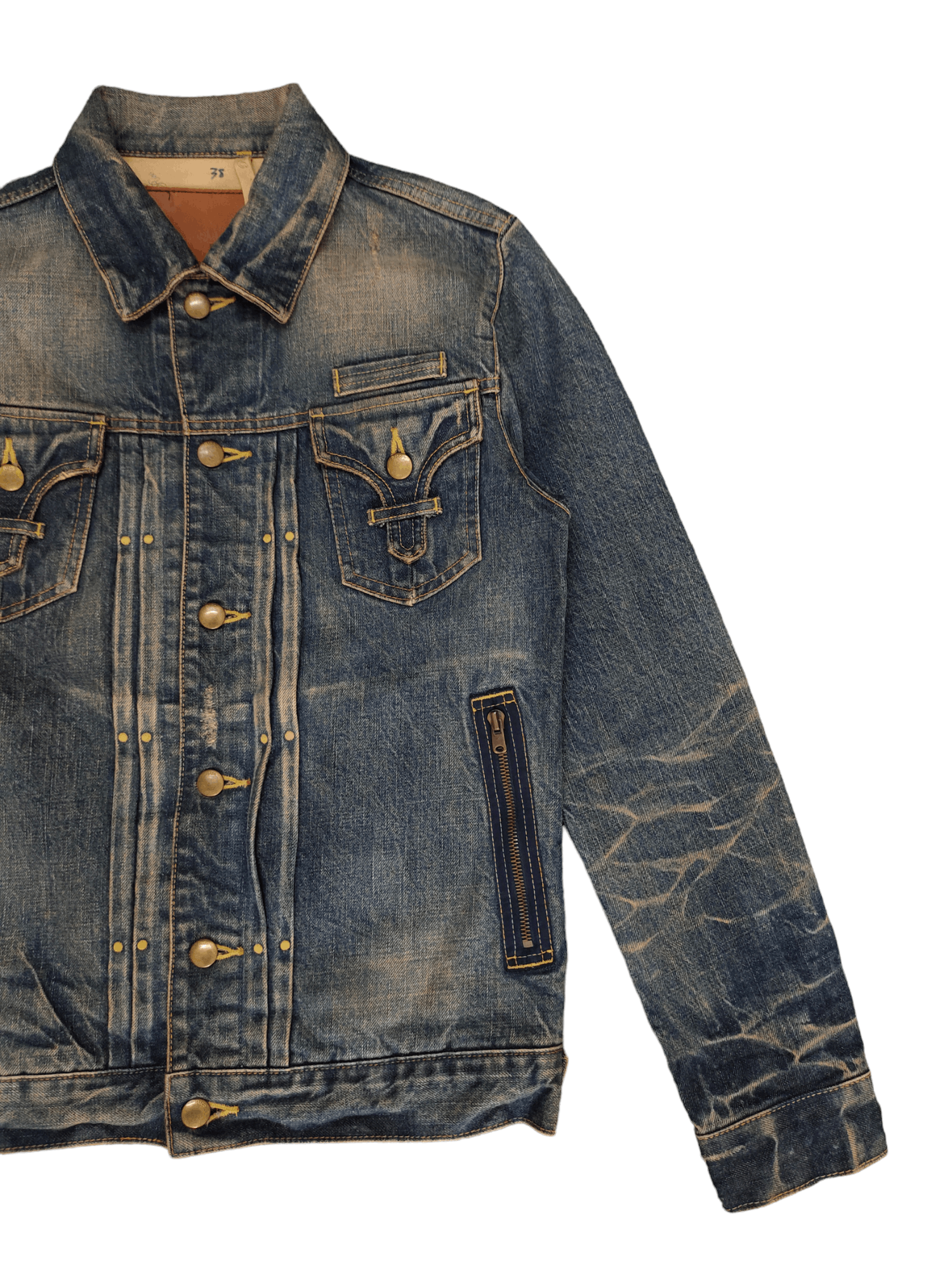 If Six Was Nine Rico Japan Double Pocket Distress Faded Denim Jacket Size US M / EU 48-50 / 2 - 5 Thumbnail