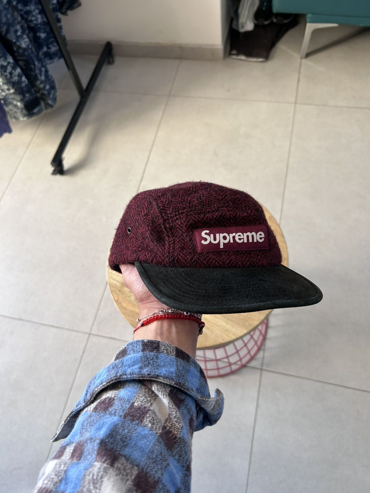 Supreme Supreme FW2012 Harey Tweed Herringbone Camp Cap Size ONE SIZE - 4 Thumbnail