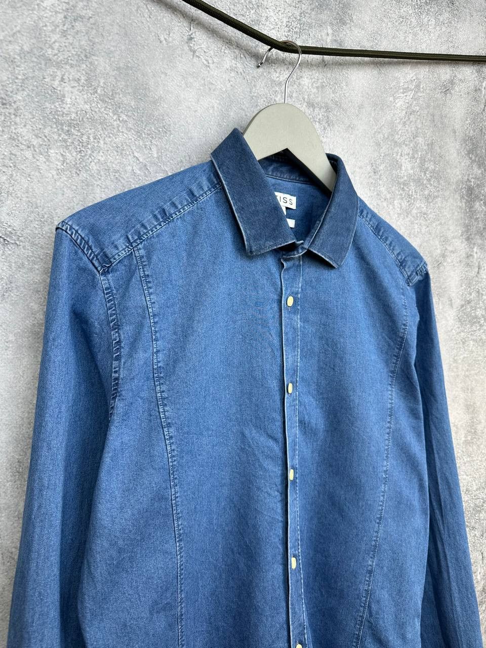 Reiss Reiss Bronx Contrast Collar Chambray Shirt Button Up LS SF Size US M / EU 48-50 / 2 - 3 Thumbnail