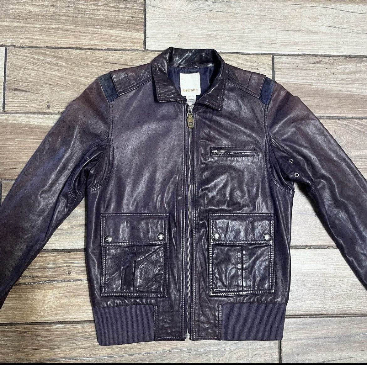 Diesel Vintage Diesel Leather Jacket Womens Medium Bomber Biker Zip Size M / US 6-8 / IT 42-44 - 1 Thumbnail