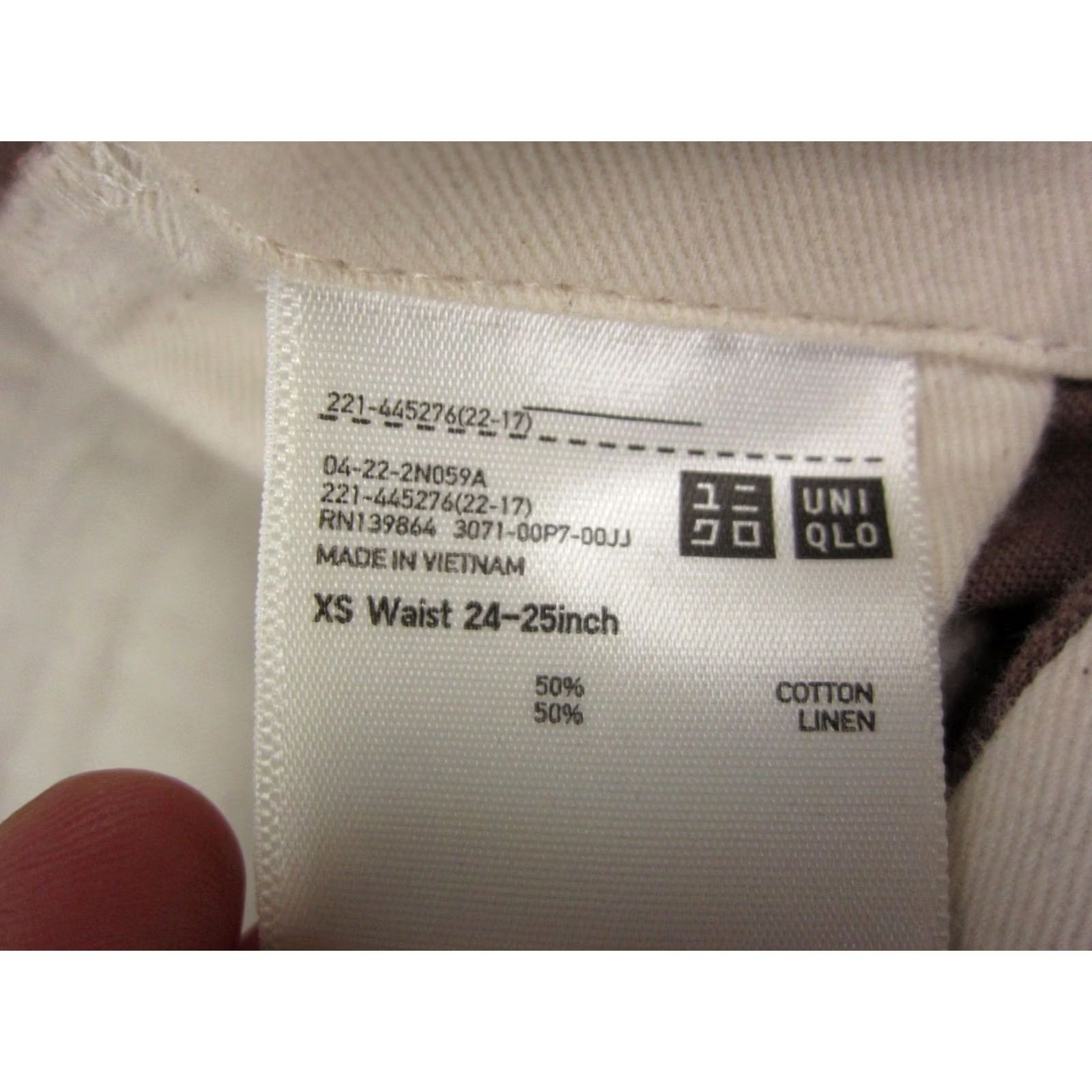 Uniqlo Uniqlo Pants Womens XS Brown Linen Cotton Straight Tapered Casual Size 26" / US 2 / IT 38 - 4 Thumbnail