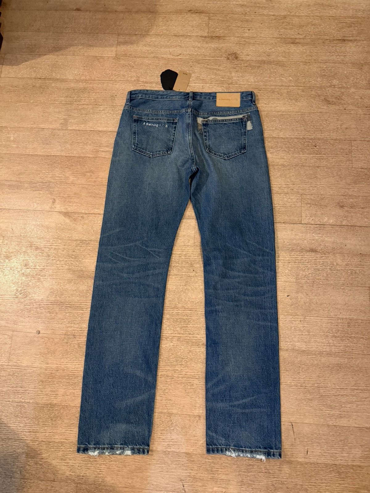 A.P.C. × Bape BAPE x A.P.X Patched Damage Denim Pants Size US 34 / EU 50 - 2 Thumbnail