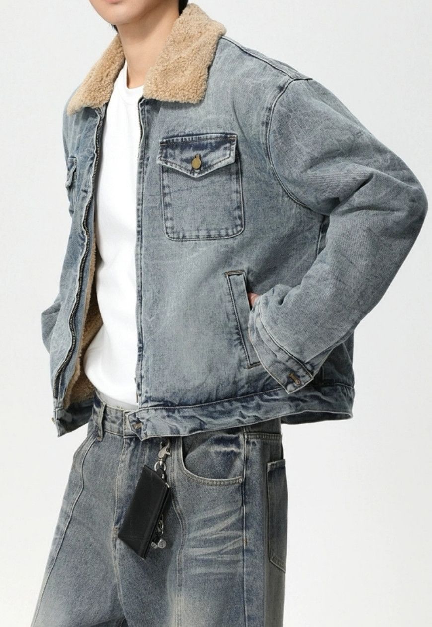 Other Men’s Faux lambswool warm denim jacket Size US M / EU 48-50 / 2 - 1 Thumbnail