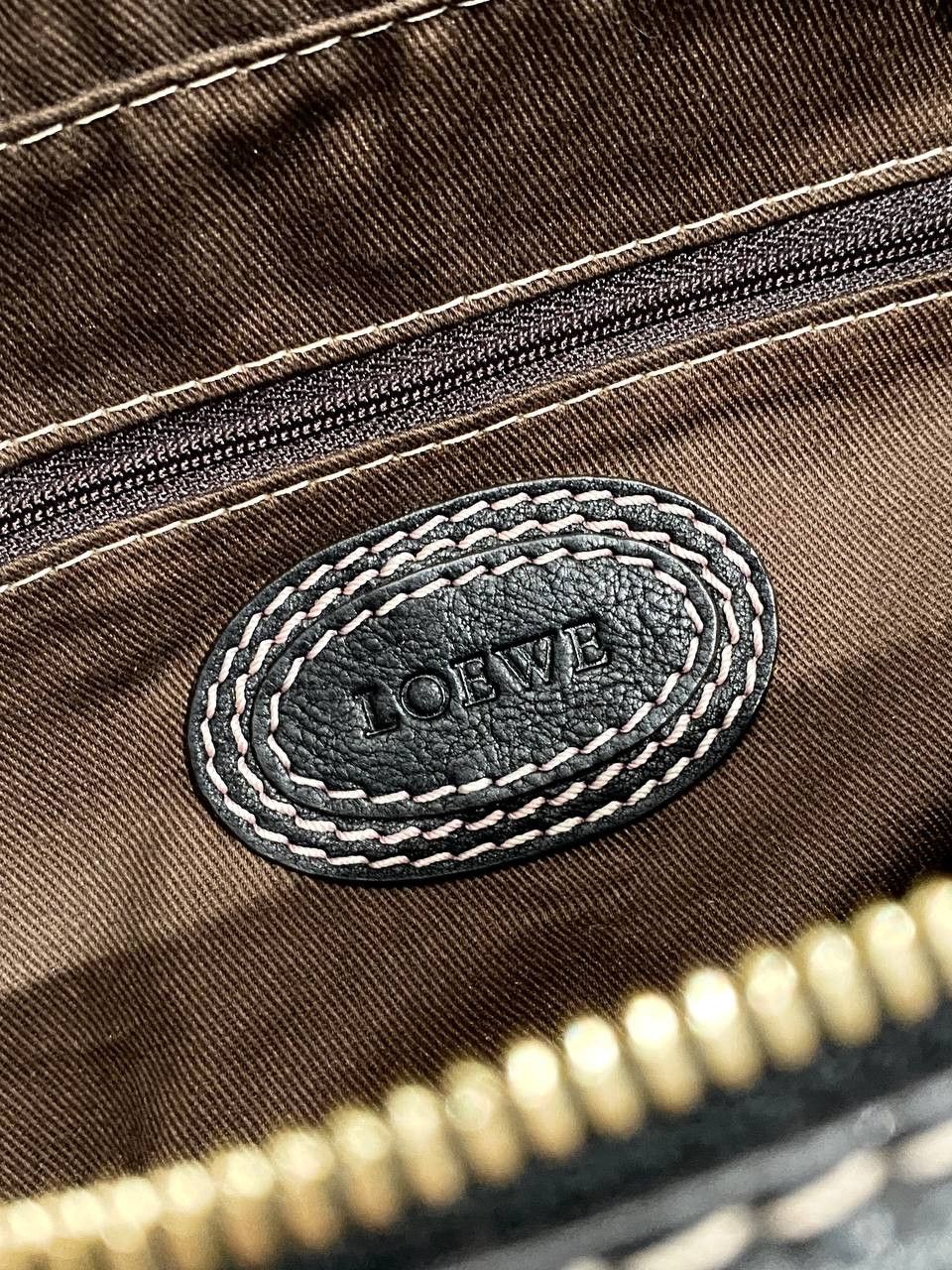 Loewe Loewe Logo Black Leather Black Bowling Tote Hand Bag Size ONE SIZE - 20 Thumbnail