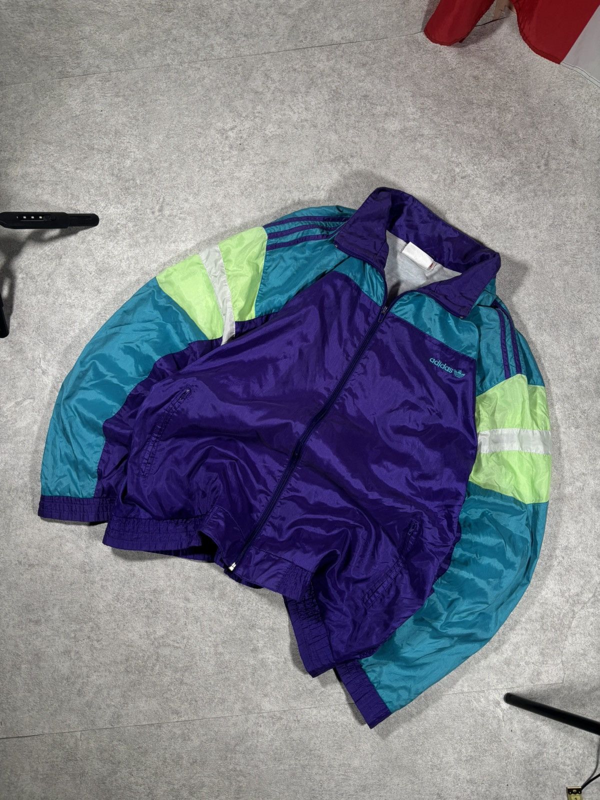 Adidas Adidas vintage nylon 1990s zip football rave Size US XXL / EU 58 / 5 - 1 Thumbnail