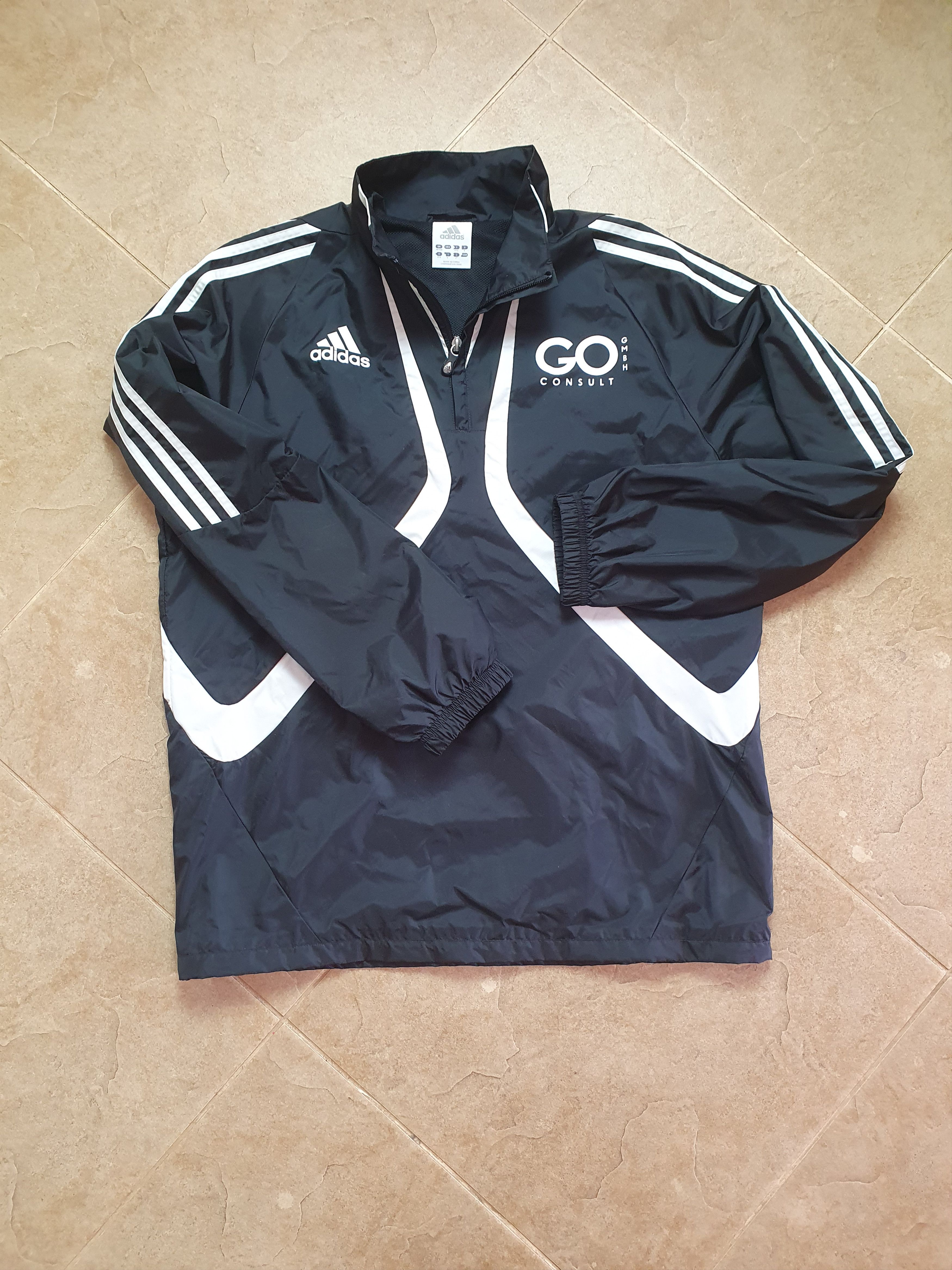Adidas VINTAGE WOMENS ADIDAS BLACK WHITE LIGHTWEIGHT SPORT JACKET Size L / US 10 / IT 46 - 9 Thumbnail